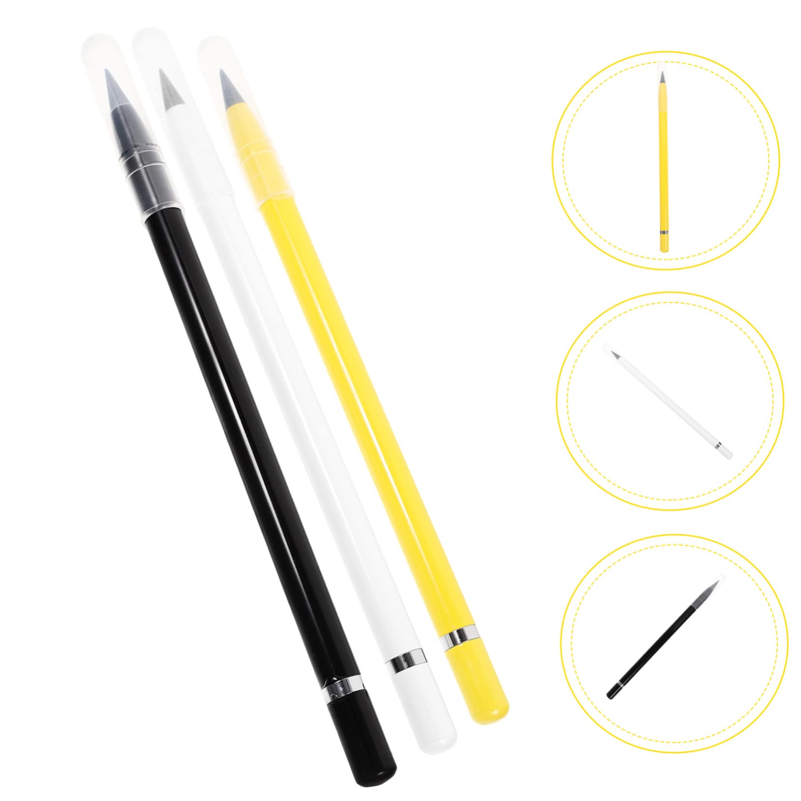 STOBOK 15 Pack Reusable Inkless Metal Pencils - Erasable Alloy Writing Tool for Kids & Adults - Perfect for School, Office & Sketching