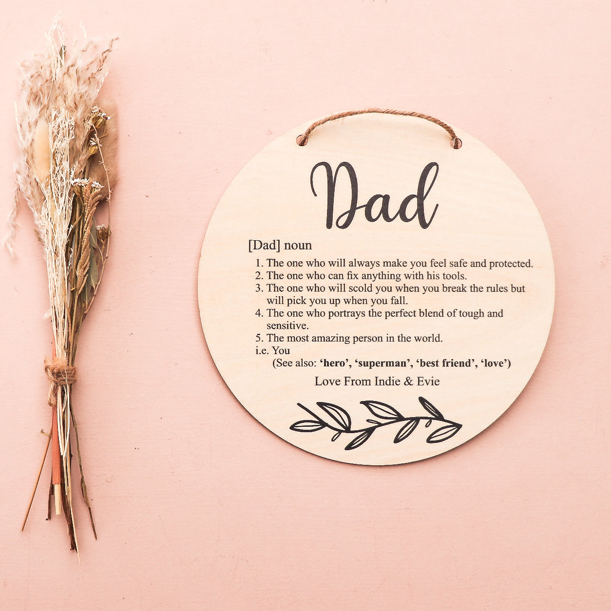Personalized Father's Day Plaque - Custom UV Printed Definition Gift for Dad - Perfect for Home Office, Man Cave, or Special Occasion Gifts