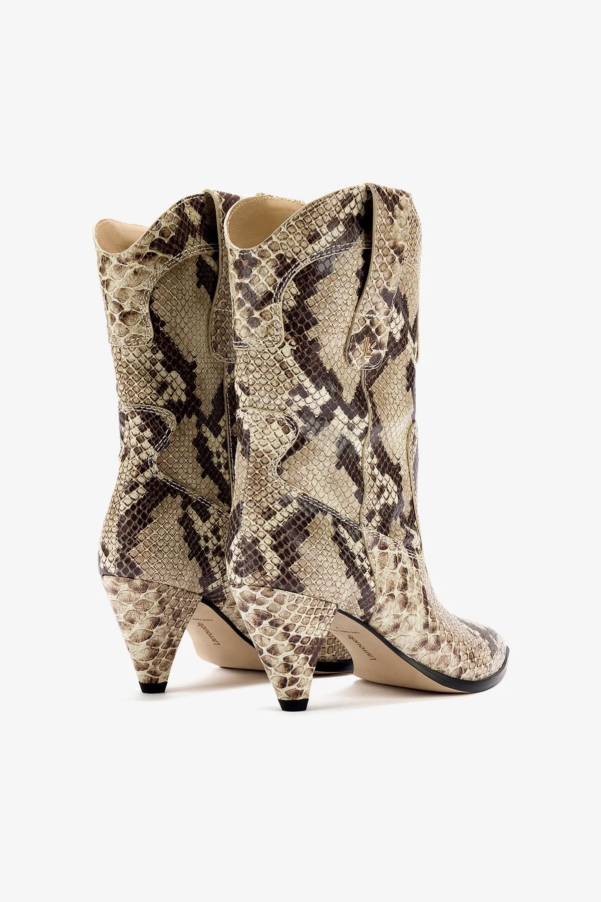 Thelma Women's Boots in Neutral Stamped Leather - Comfortable Ankle Booties for Casual Wear & Everyday Outfits