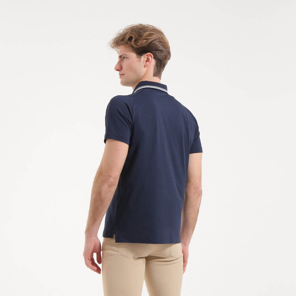ALETTO Men's Lightweight Melange Sunblock Polo Shirt - UPF 50+ UV Protection, Breathable & Quick-Dry for Golf, Tennis & Outdoor Activities - Final Sale