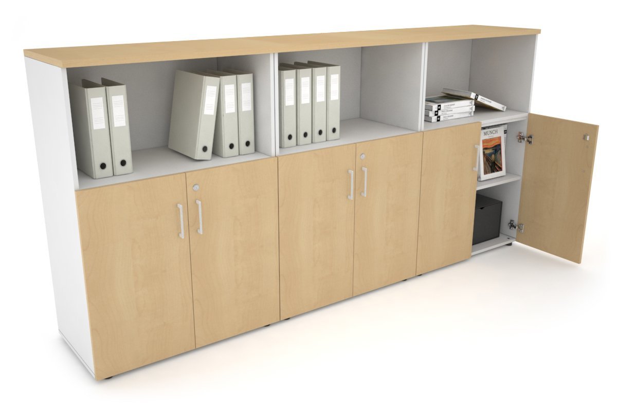 Medium Storage Cabinet with Small Doors - 2400W x 1170H x 450D - Perfect for Uniform Storage in Offices, Schools, and Retail Spaces