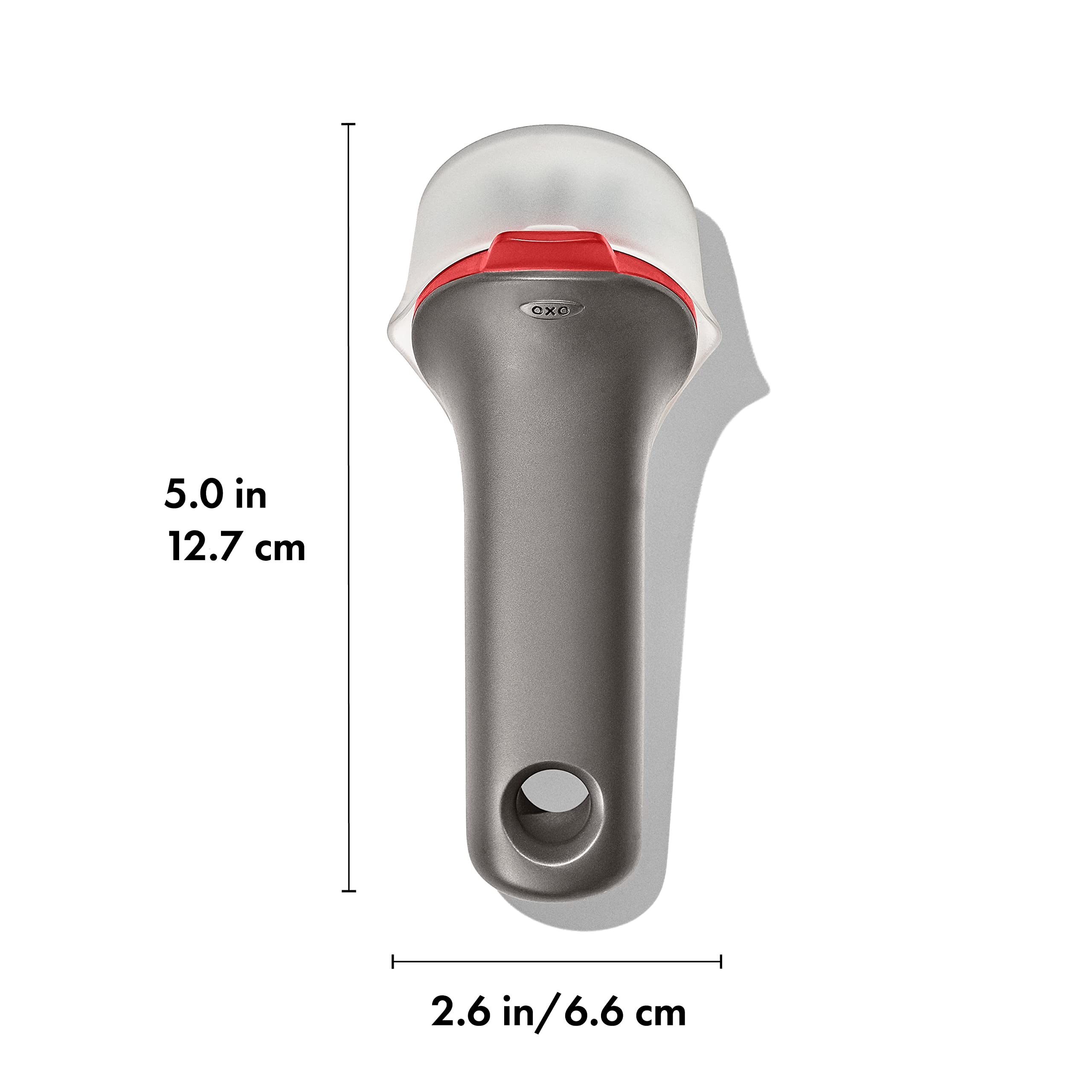 OXO Outdoor Heavy Duty Cast Iron Brush with Cover - Red/Grey - Perfect for Grill Cleaning, Camping Cookware & Outdoor Cooking Accessories