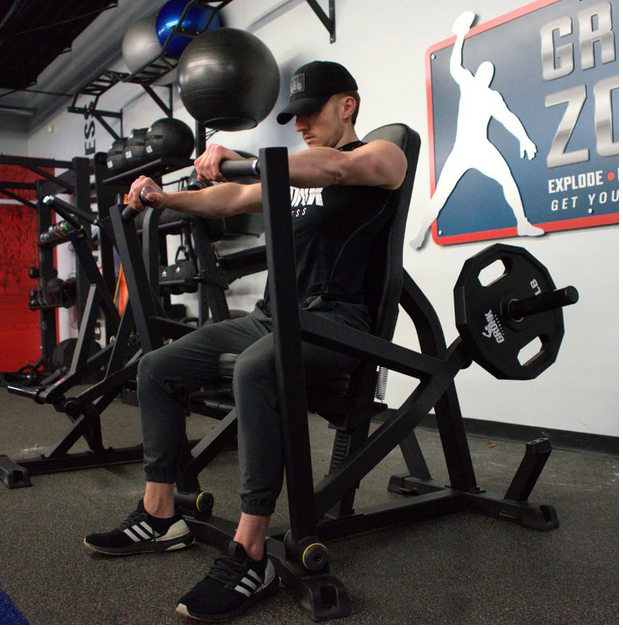 Gronk Fitness Seated Chest Press Machine - Plate Loaded Gym Equipment for Strength Training | Home & Commercial Gym Use