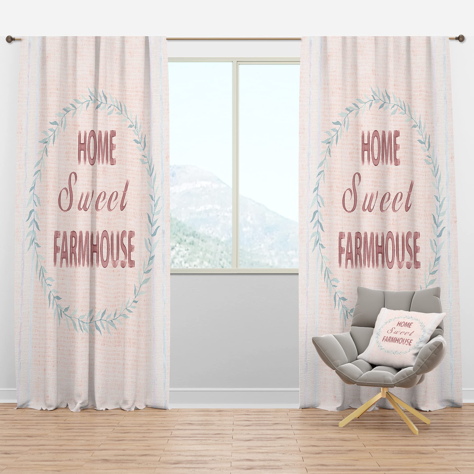 Farmhouse Floral Blackout Curtains - Thermal Insulated Room Darkening Drapes for Bedroom & Living Room (52x84, Single Panel) - Perfect for Home Decor, Nursery & Light Sleepers
