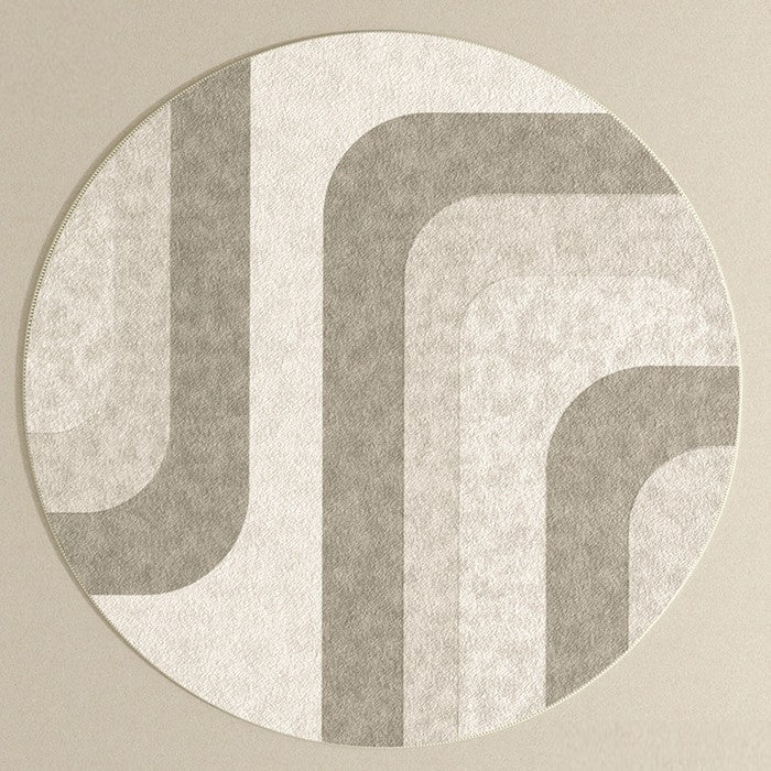Geometric Modern Round Rugs - Contemporary Circular Area Rugs for Living Room, Dining Room & Under Coffee Table - Non-Slip Soft Boho Home Decor for Bedroom, Office & Nursery