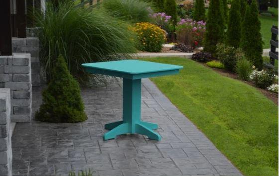 A&L Furniture Square Dining Table with Free 2 Umbrella Holes - Perfect for Outdoor Patio, Garden, and Backyard Dining