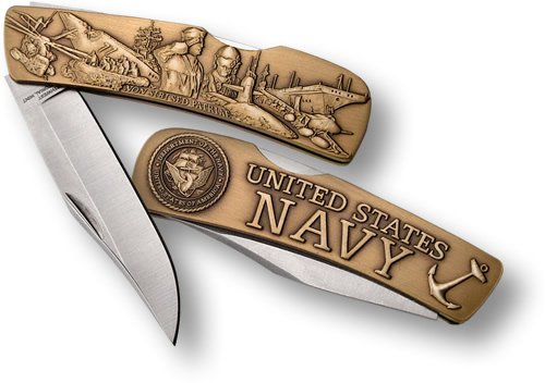 Vintage Bronze Navy Lockback Pocket Knife - Compact & Durable for Camping, Hiking & Everyday Carry (EDC)