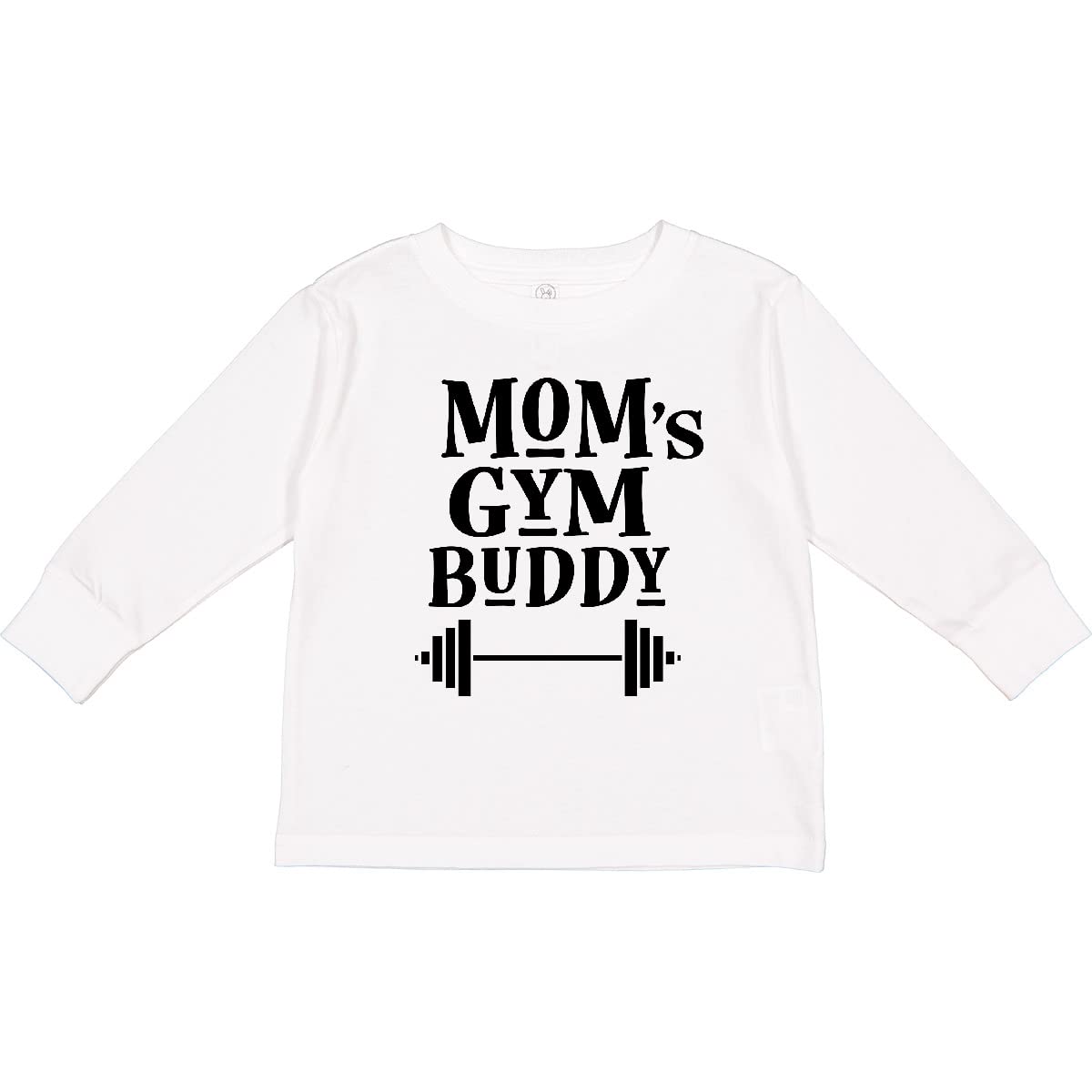 Inktastic Mom's Gym Buddy Fitness Workout Toddler Long Sleeve T-Shirt - Comfortable Activewear for Toddlers - Perfect for Yoga, Running & Playdates