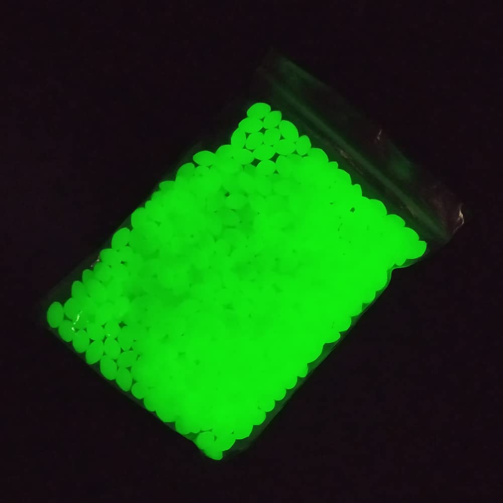 Glow in The Dark Fishing Beads - Oval Rubber Bait Eggs with Luminous Effect - Soft Fishing Line Ball Stopper for Salmon Trout - Saltwater Freshwater Fishing Tackle - Perfect for Night Fishing and Low Light Conditions