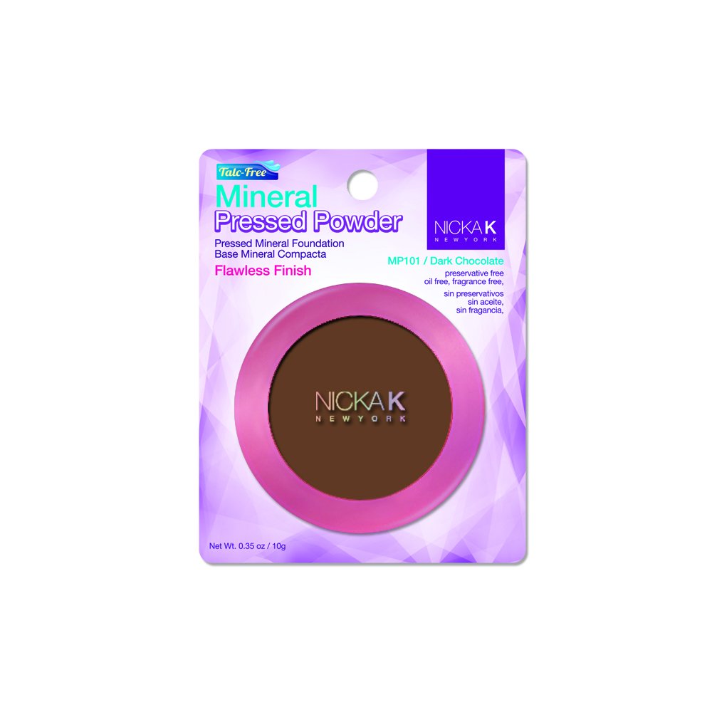 Nicka K New York Mineral Pressed Powder - Dark Chocolate | Oil Control & Matte Finish | Perfect for Everyday Wear & Touch-Ups