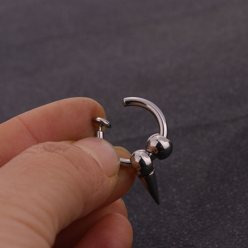 Surgical Steel Cartilage Earrings - Punk Feather Hoop Earrings for Women | HSEC1807 | Perfect for Piercings, Parties & Alternative Fashion