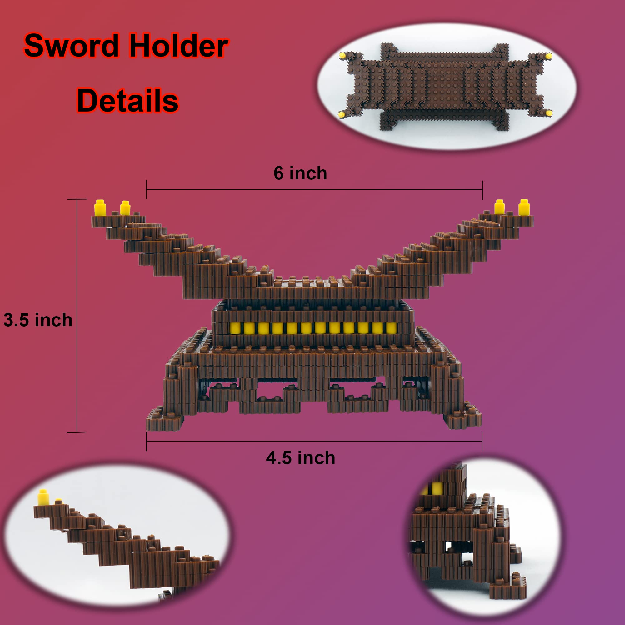Demon Slayer Anime Tanjiro Samurai Sword Building Kit - 19in Cosplay Katana with Display Stand - DIY Model Toy Gift for Kids & Adults - Perfect for Anime Fans, Collectors and Cosplay Events