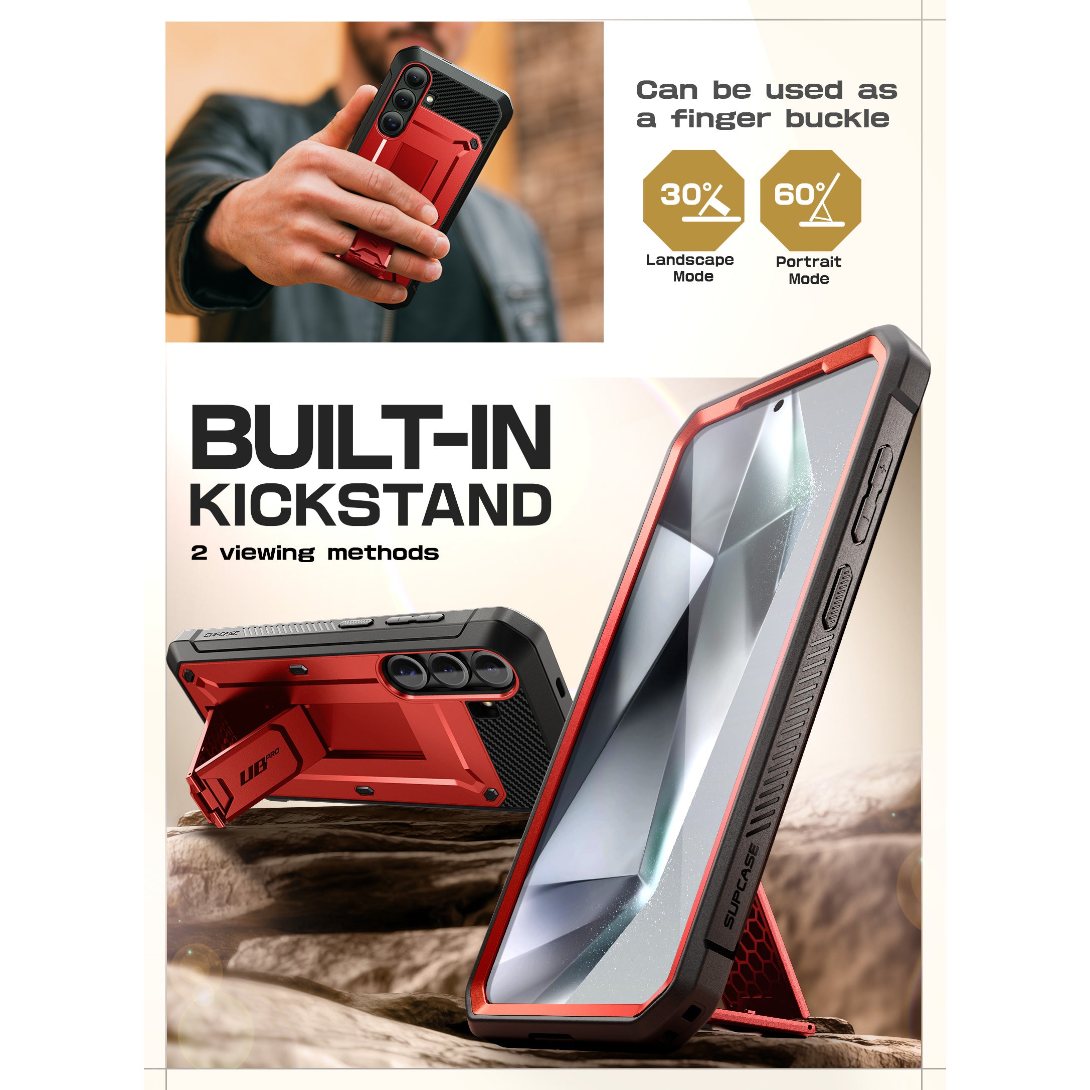 Samsung Galaxy S25 Unicorn Beetle PRO Heavy Duty Rugged Case - Shockproof & Drop Protection, Metallic Red - Perfect for Outdoor, Work & Extreme Sports