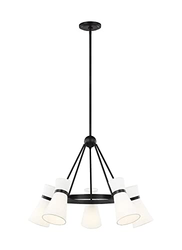 Generation Lighting 5-Light Clark Chandelier in Midnight Black (3190505-112) - Modern Ceiling Light Fixture for Dining Room, Living Room & Bedroom Decor - Compatible with LED & Standard Bulbs - Perfect for Home, Office & Restaurant Lighting