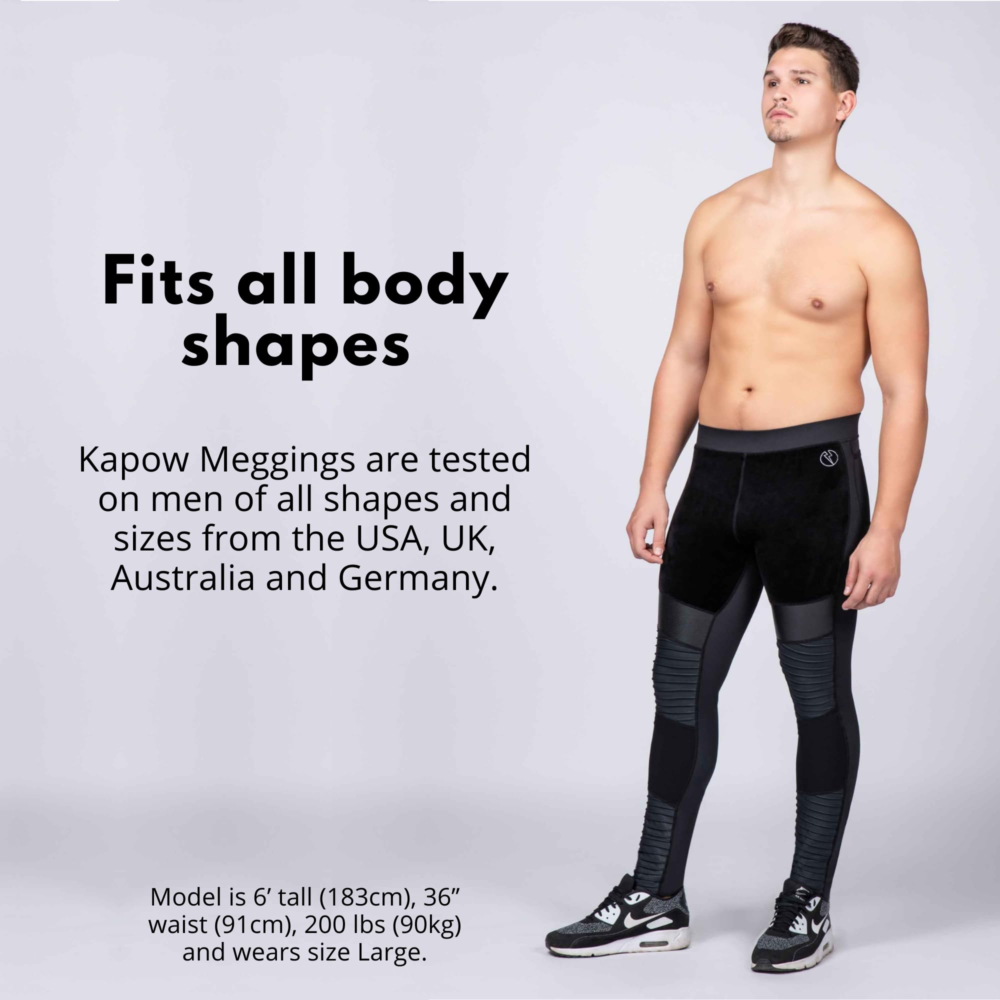 Kapow Meggings Supreme Range - Premium Men's Compression Leggings for Yoga, Gym & Running | Moisture-Wicking Activewear with Pockets | Perfect for Workouts, Sports & Casual Wear