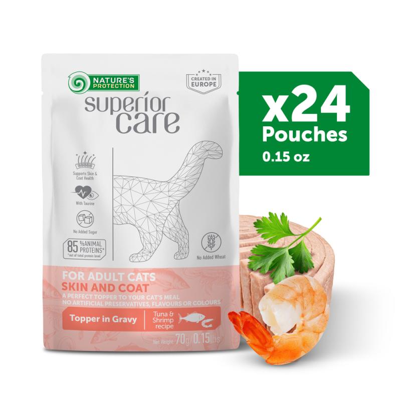 Premium Adult Cat Wet Food with Tuna & Shrimp - Grain-Free, High Protein Formula for All Breeds - 24 Pack (12oz Cans) - Perfect for Picky Eaters & Senior Cats