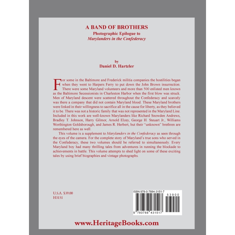 A Band of Brothers: Photographic Epilogue to Marylanders in the Confederacy - Civil War History Book for Collectors & Enthusiasts | Perfect for Research, Gifts, and Historical Displays