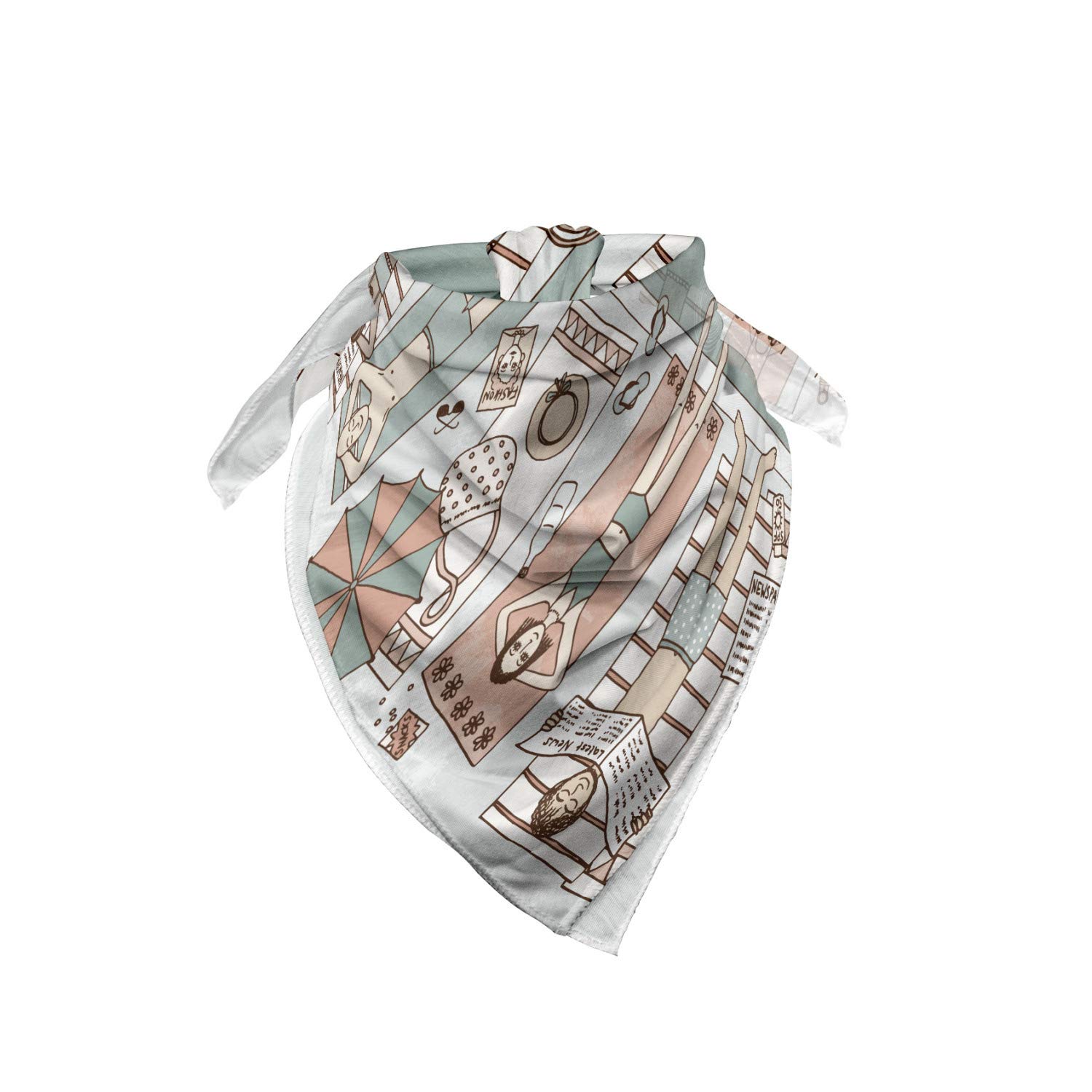 Ambesonne Summer Bandana - Unisex Head & Neck Scarf for Sun Protection at Pool, Beach, and Outdoor Activities | People Sunbathing Design