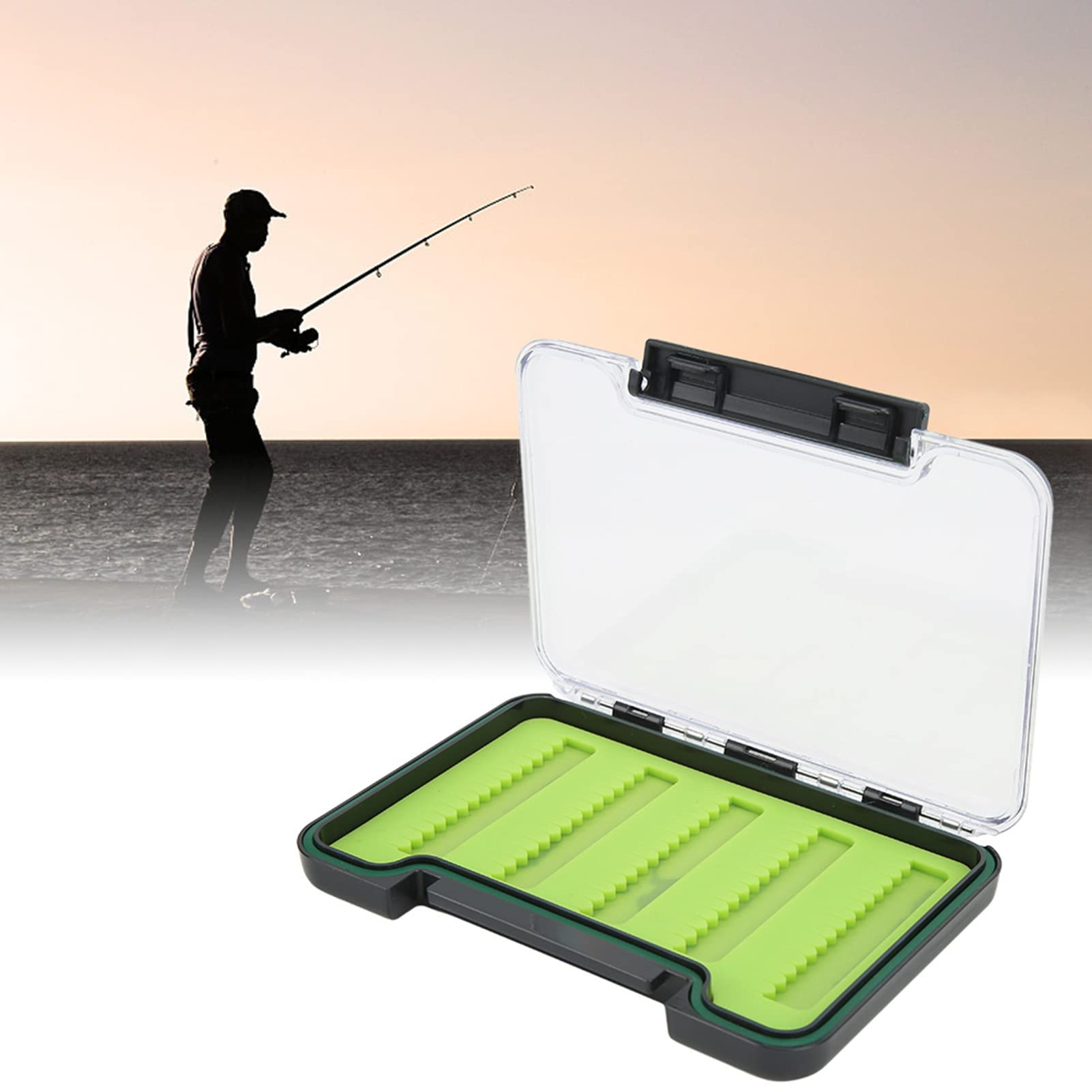 Ubersweet® Lightweight Portable Fly Fishing Dry Flies Box - Large Capacity, Impact Resistant Pocket-Size Tackle Storage for Fishing Gear Enthusiasts | Perfect for Trout, Bass & Fly Fishing Trips | Camping, Hiking & Outdoor Adventures