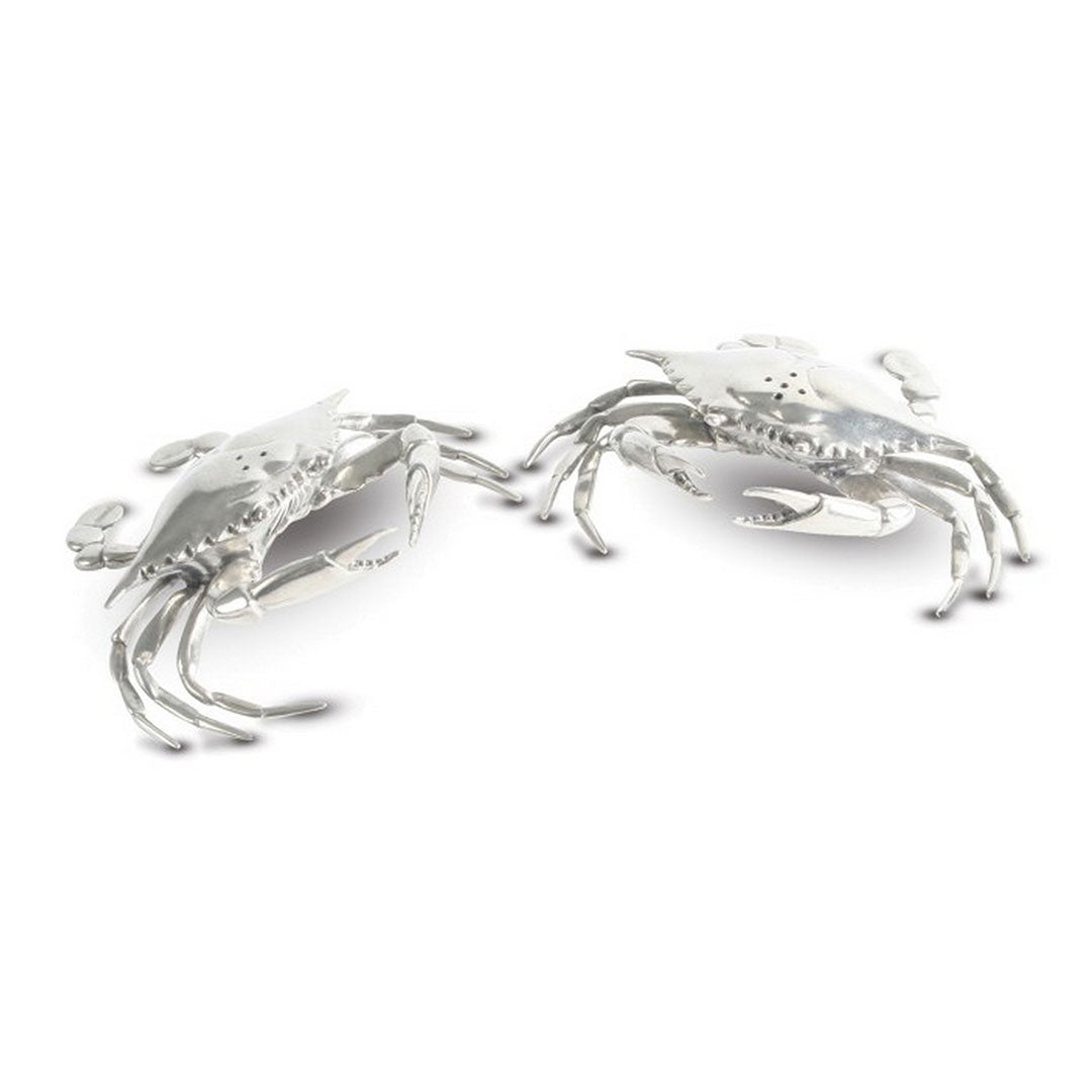Premium Pewter Blue Crab Salt and Pepper Shaker Set - Elegant Seafood-Themed Dining Accessories for Kitchen & Table Decor | Perfect for Coastal-Themed Dinner Parties, Beach House Decor, and Seafood Lovers
