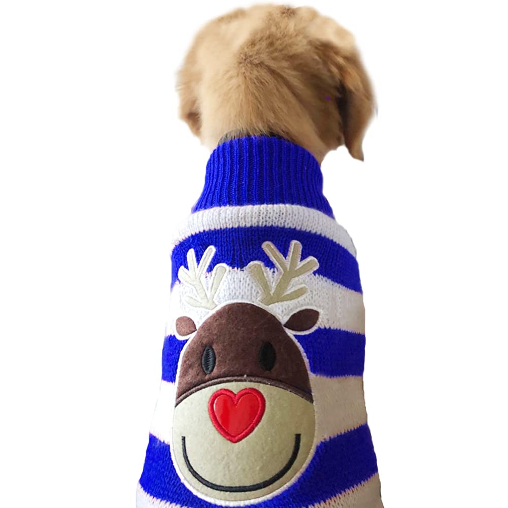 NACOCO Reindeer Christmas Pet Sweater for Small Dogs and Cats - Cozy Holiday Outfit for Winter & Festive Celebrations