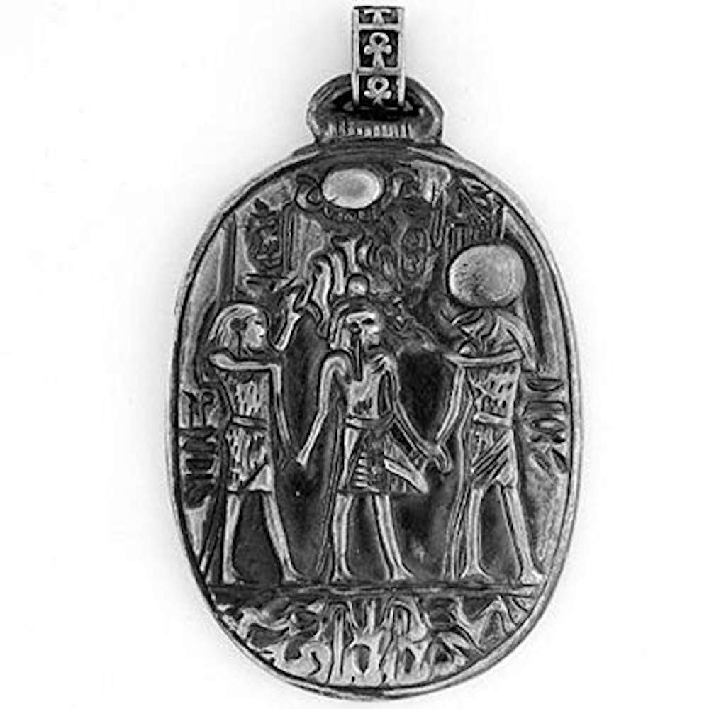Authentic Egyptian Jewelry - Sterling Silver King Tut Crowning Pendant Necklace | Ancient Pharaoh Inspired Jewelry for Men & Women | Perfect for Costume Parties, Historical Events & Gift Giving