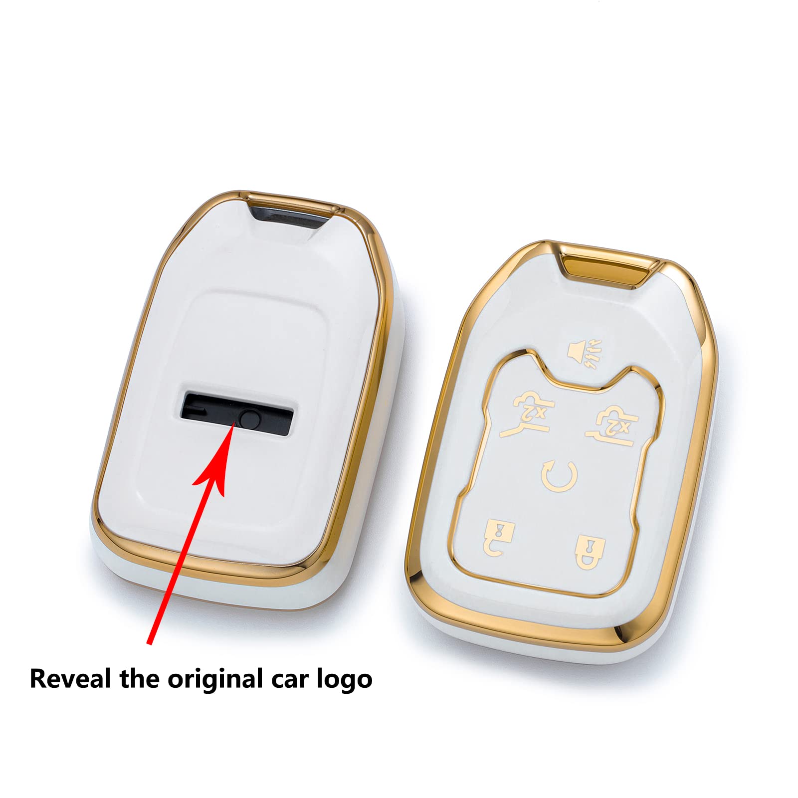 Premium TPU Key Fob Cover with Keychain - Protective Case for GMC Yukon, Chevy Acadia/Terrain/Suburban, Chevrolet Sierra 1500/2500HD/3500HD Smart Remote Key Shell Accessories | Durable, Scratch-Resistant & Shockproof Car Key Protection for Everyday Use