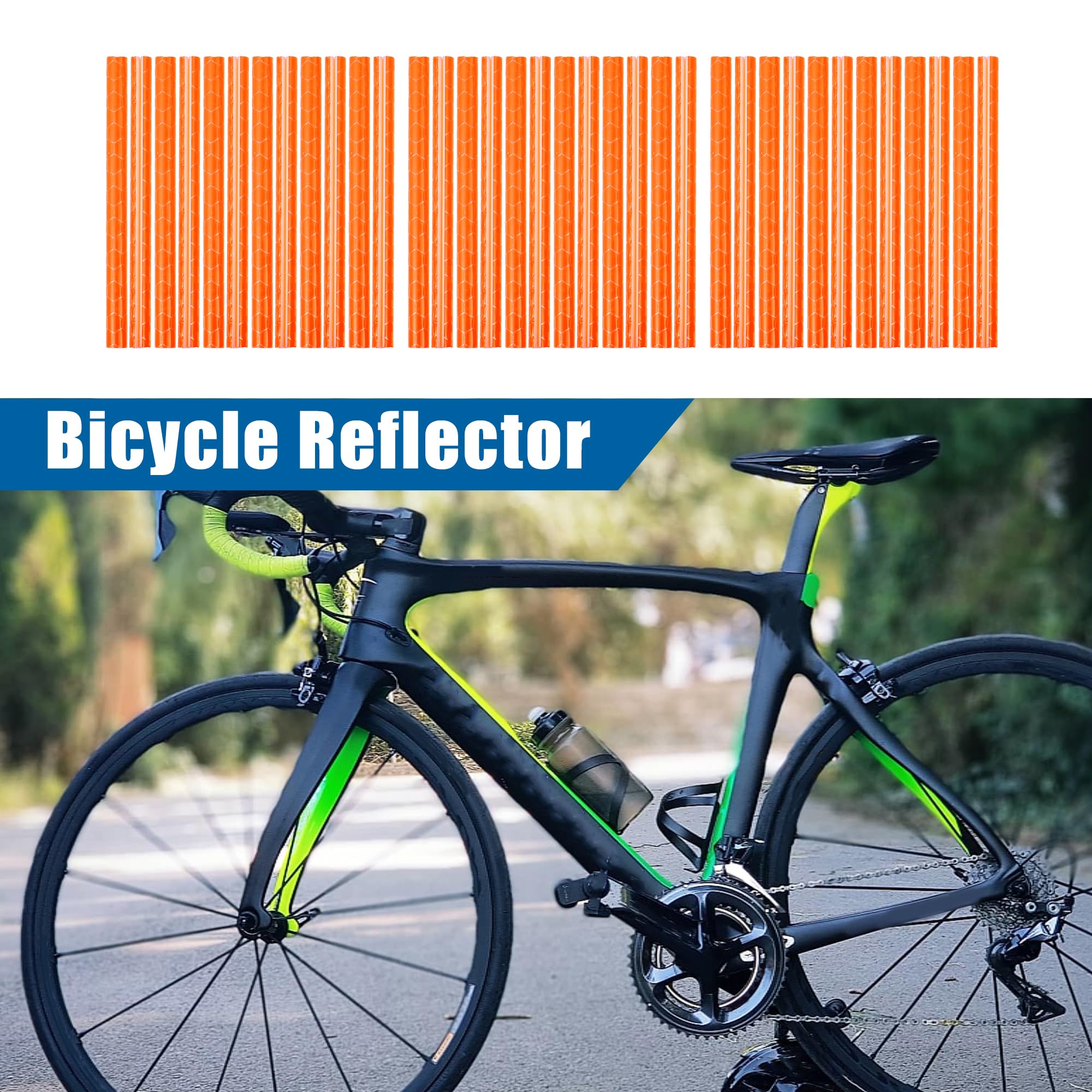 X AUTOHAUX 36 Pcs Orange Bicycle Reflectors - High Visibility Reflective Bike Safety Lights for Night Cycling, Mountain Bikes, Wheels & Wheelchairs - Durable ABS Material for Enhanced Road Safety