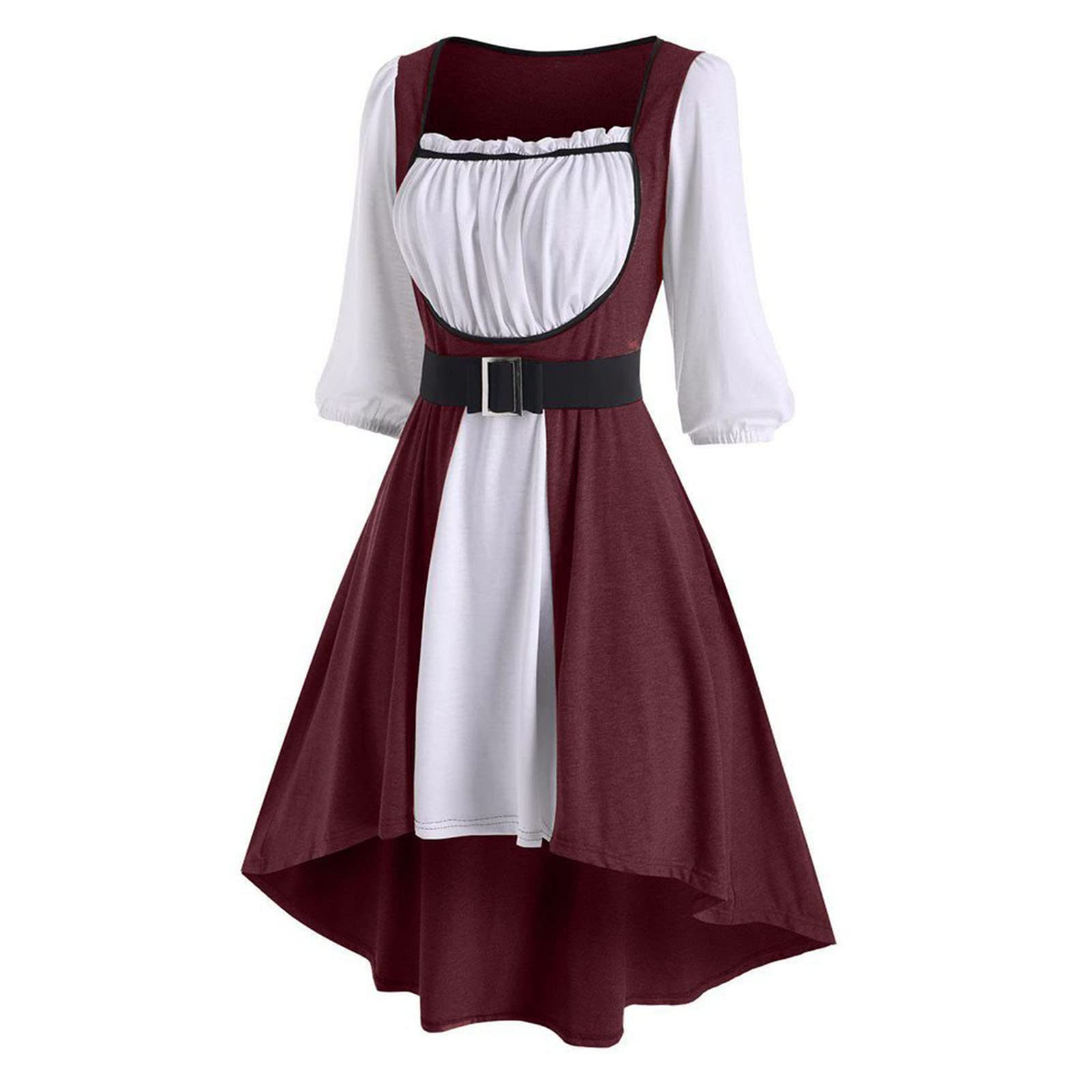 Women's Medieval Costume Dress - Vintage Gothic Lolita Swing Dress with Long Sleeves | Victorian Style Party Outfit for Cosplay, Renaissance Fair & Halloween Costume