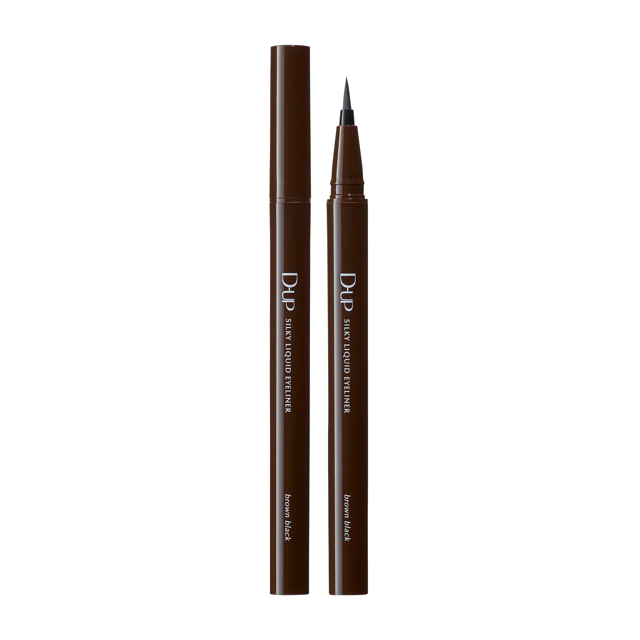 D UP Silky Liquid Eyeliner - Waterproof Smudge-Proof Eyeliner Pen for Precise Lines (Brown/Black) | Perfect for Everyday Makeup, Party Looks & Professional Use