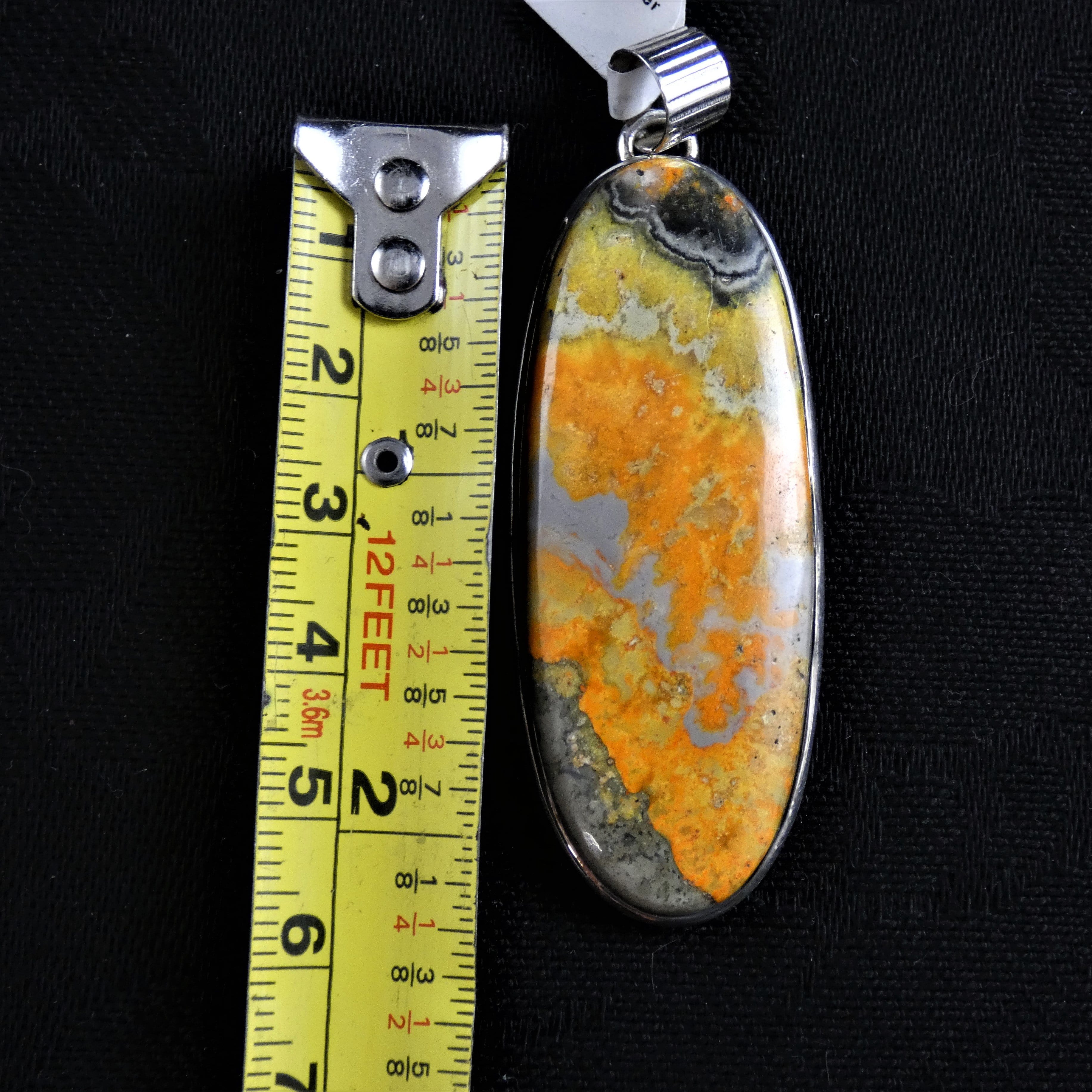 Bumblebee Jasper Sterling Silver Pendant Necklace - Natural Stone Jewelry for Women - Perfect for Everyday Wear & Spiritual Healing