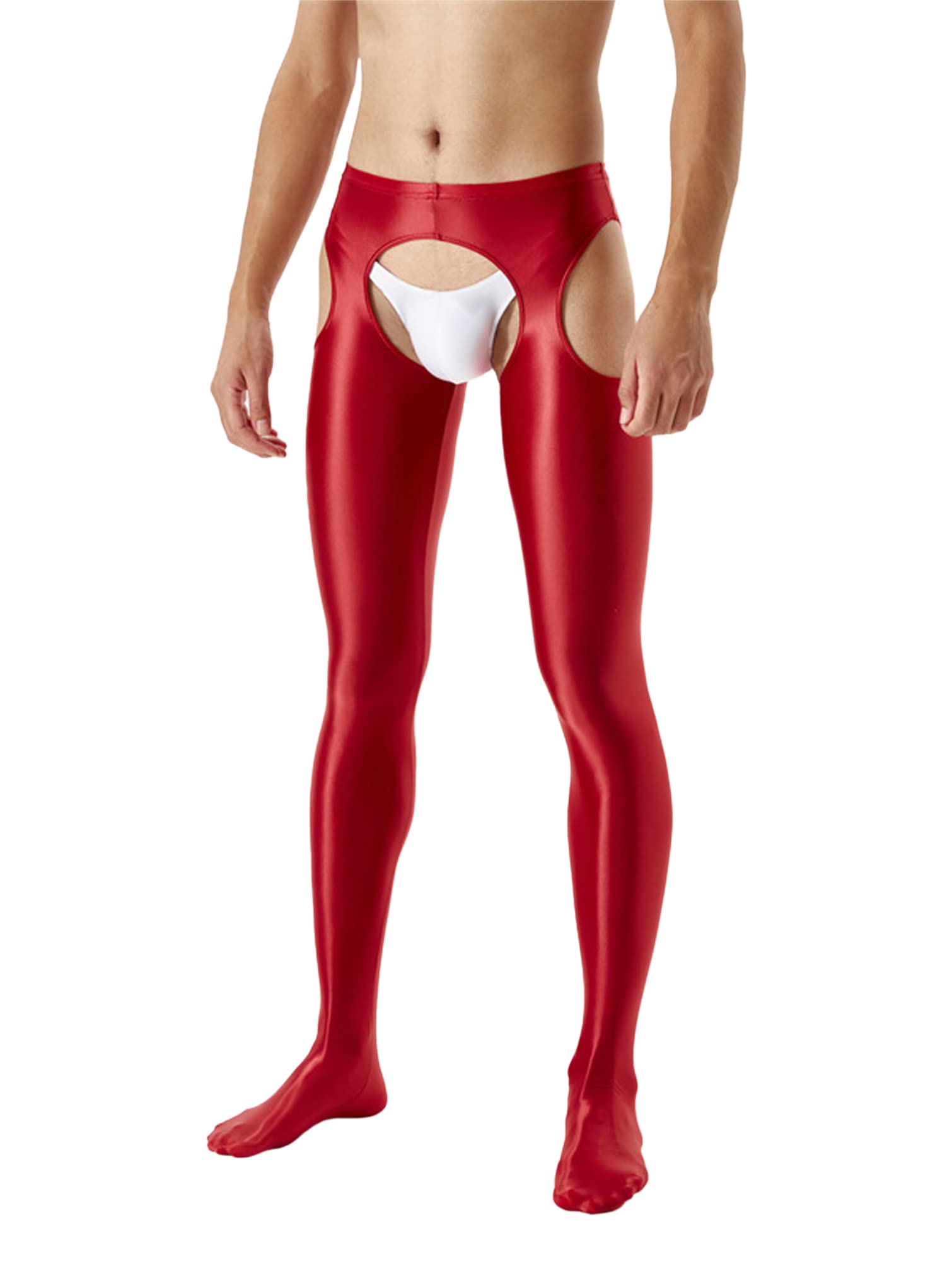 Men's Shiny Mesh Hollow Out Pantyhose - Nylon Transparent Stockings for Sexy Underwear & Lingerie - Perfect for Date Night, Cosplay & Fashion Outfits