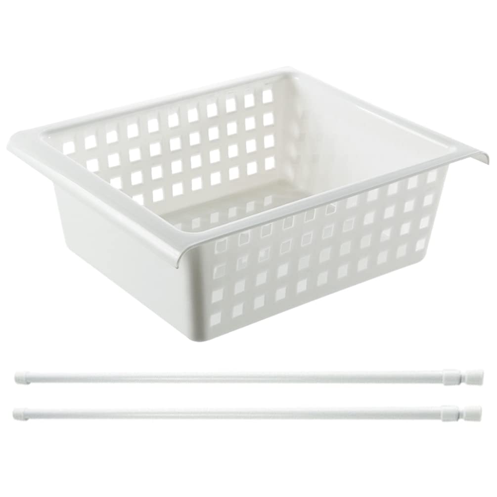 1 Set Kitchen Sink Drain Basket with Telescopic Rod - Stainless Steel Colander Strainer for Washing Fruits, Vegetables, Dishes - Perfect for Draining Pasta, Salad, and Kitchen Utensils