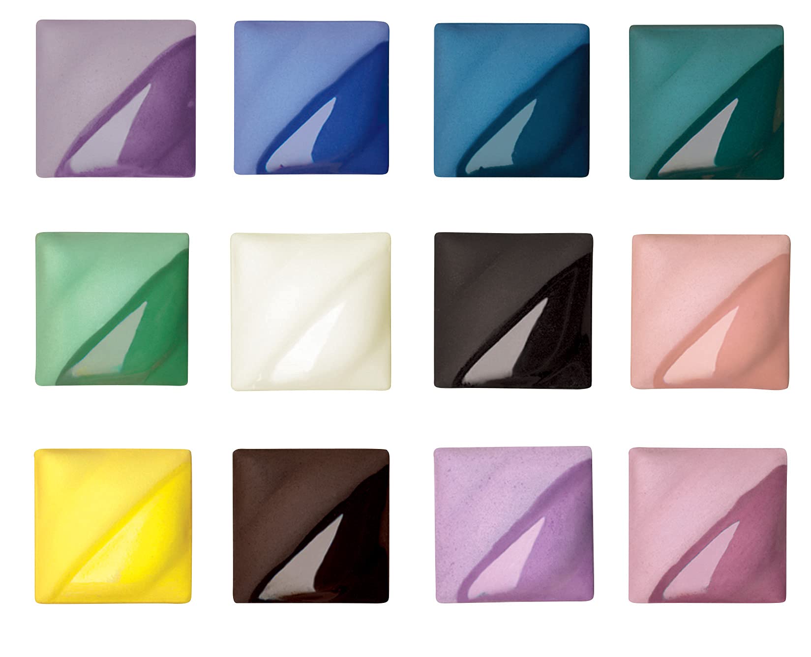 AMACO 37457V Velvet Semi-Translucent Underglaze Set - 12 Assorted Colors for Pottery & Ceramics - Perfect for DIY Crafts, Home Decor & Art Projects