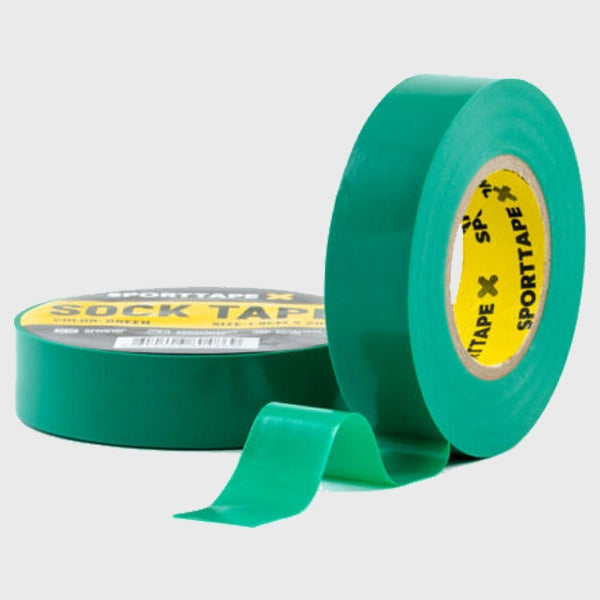 SportTape 1.9cm x 20m Athletic Sock Tape - Premium Elastic Adhesive Bandage for Running, Soccer & Sports Injury Prevention (Green) - Secure Socks & Prevent Blisters During Workouts & Games