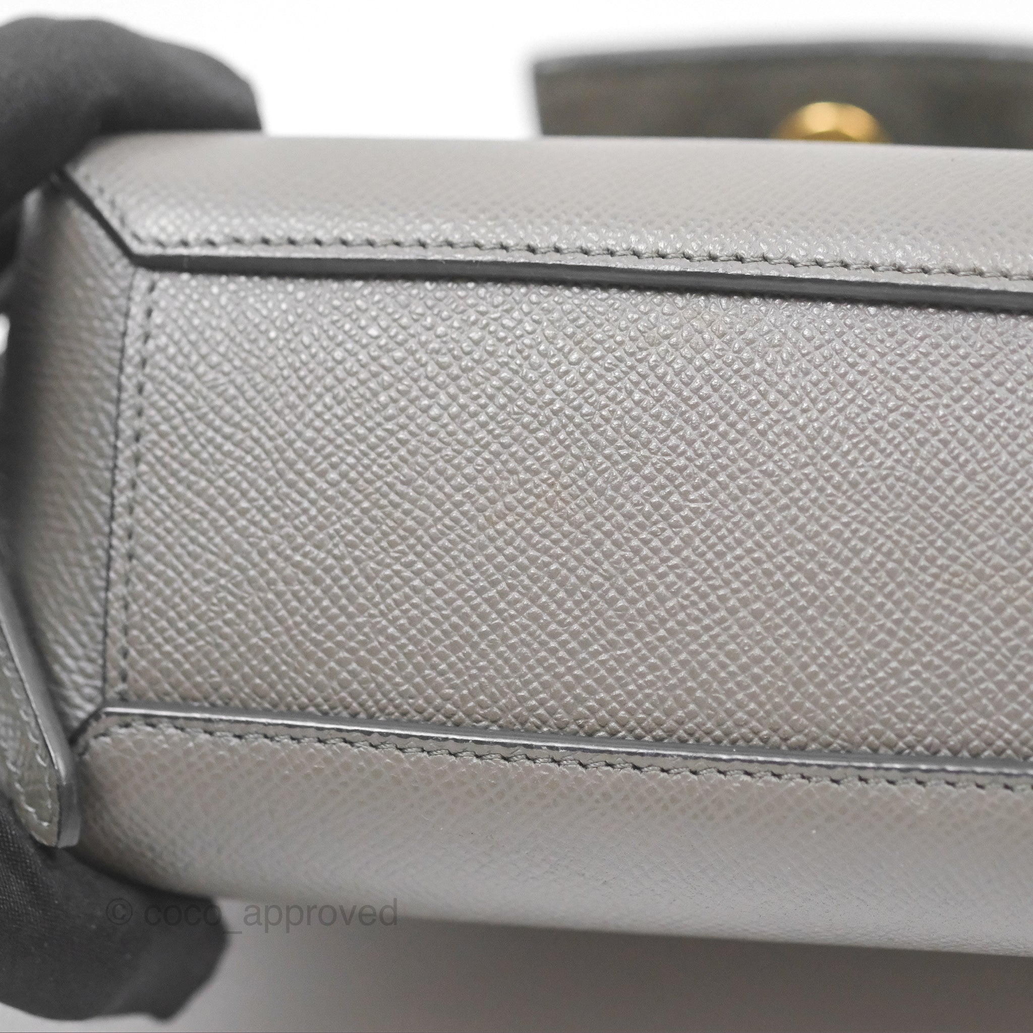 Celine Pico Belt Bag in Grey Grained Calfskin with Gold Hardware - Luxury Crossbody Bag for Women, Perfect for Everyday Use & Special Occasions