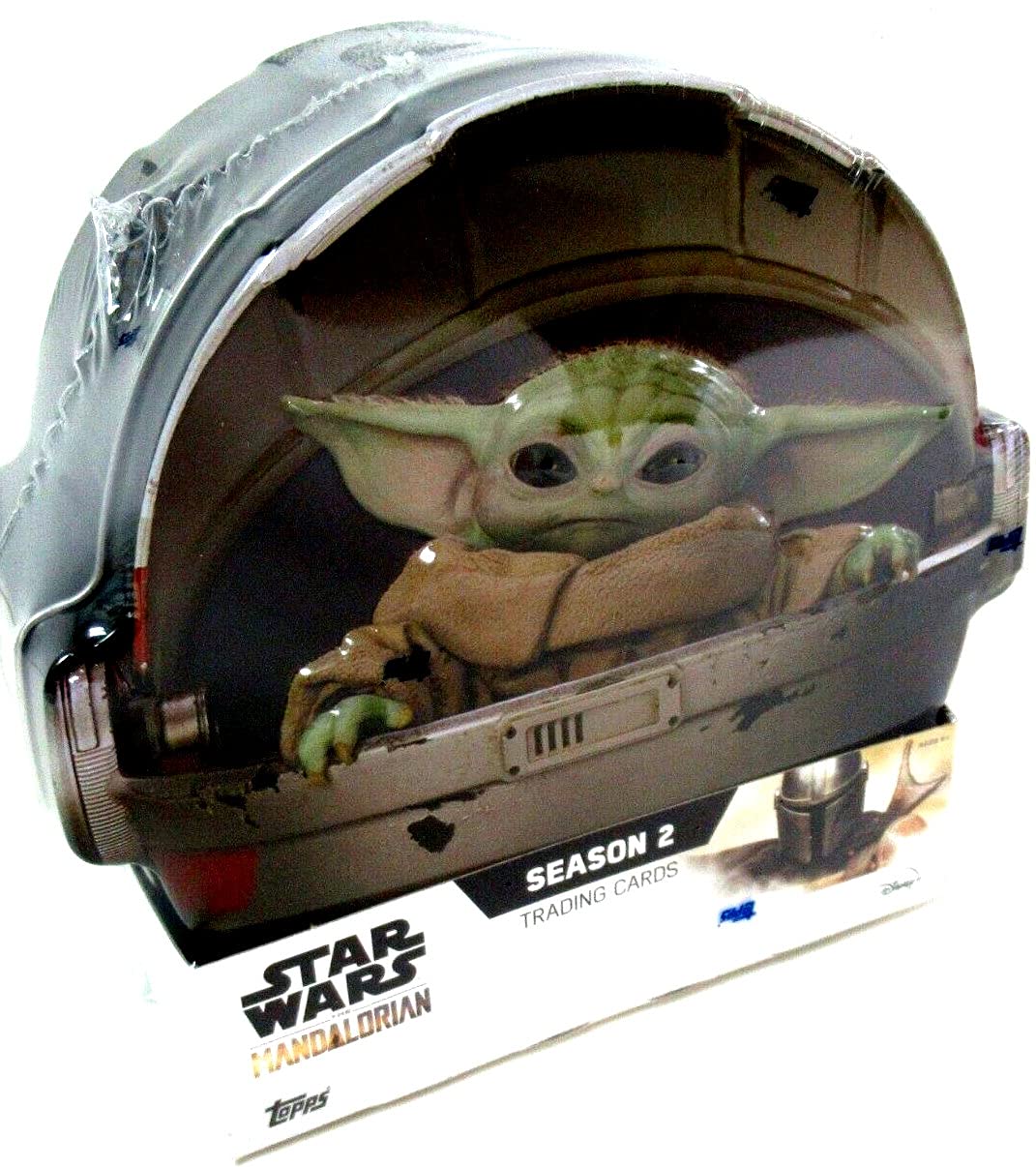 2021 Topps Star Wars 'The Mandalorian' Season 2 Trading Cards Tin Box - 7 Packs per Box - Collectible Trading Cards for Fans & Gift for Star Wars Lovers - Perfect for Display, Trading, and Gaming Nights