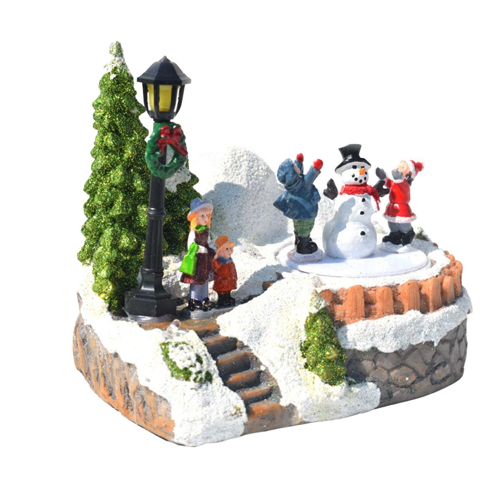 Christmas Village House with LED Lights - Musical Luminous Resin Cottage Ornament for DIY Holiday Decor, Durable Desktop Craft - Perfect for Christmas Tree, Mantel, and Tabletop Displays