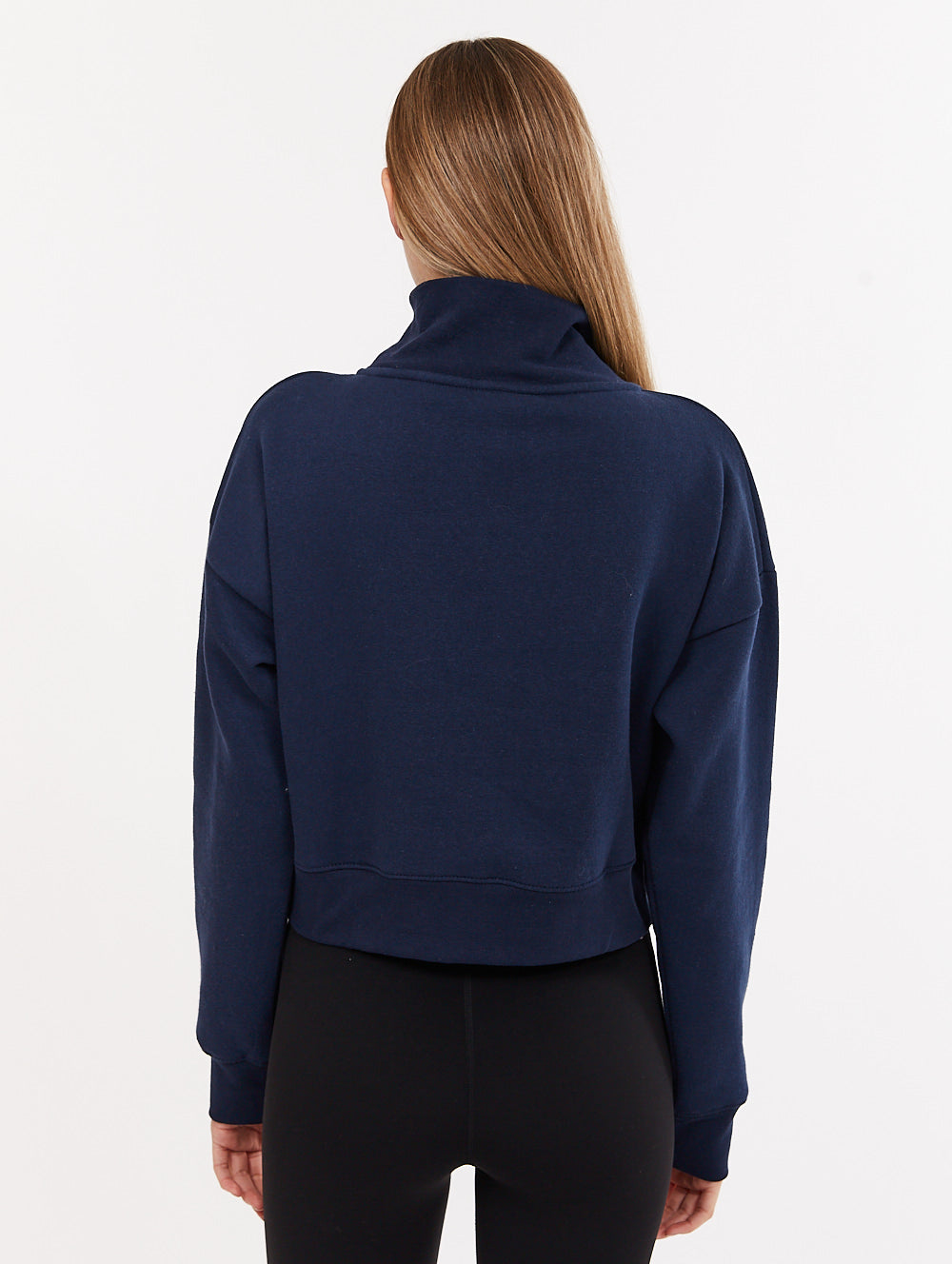 Rochelle Zip Mock Neck Crop Sweatshirt - Women's Casual Pullover Hoodie for Streetwear & Loungewear | Perfect for Everyday Wear, Gym & Coffee Dates
