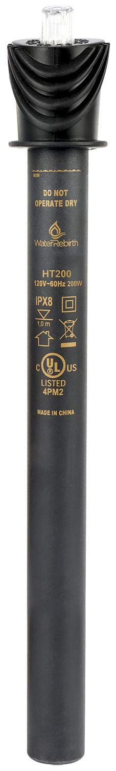 HT200 Submersible Aquarium Heater - 200W Fish Tank Water Heater for Freshwater & Marine Aquariums - Shatterproof & Energy Efficient - Perfect for Tropical Fish Tanks, Turtle Tanks & Aquatic Pets