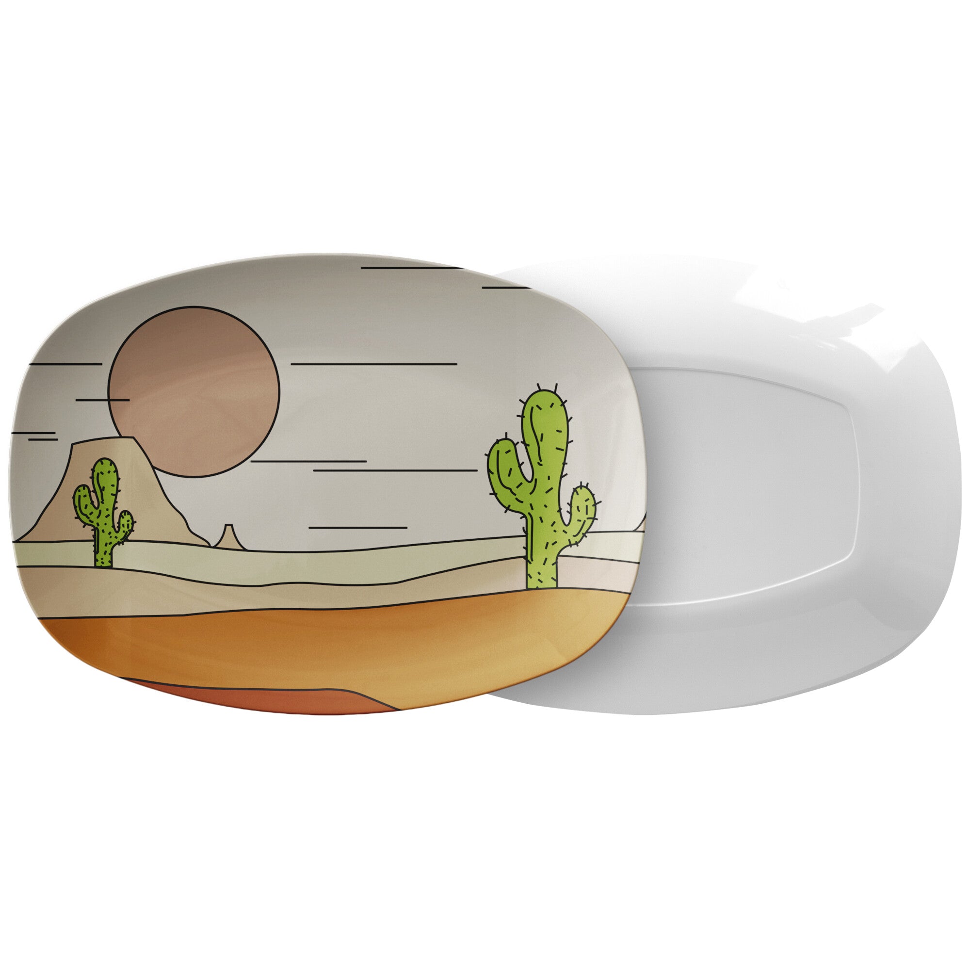 10 x 14 Inch Midwest Desert Scene Plastic Serving Platter - Perfect for Parties, Picnics & Holiday Entertaining