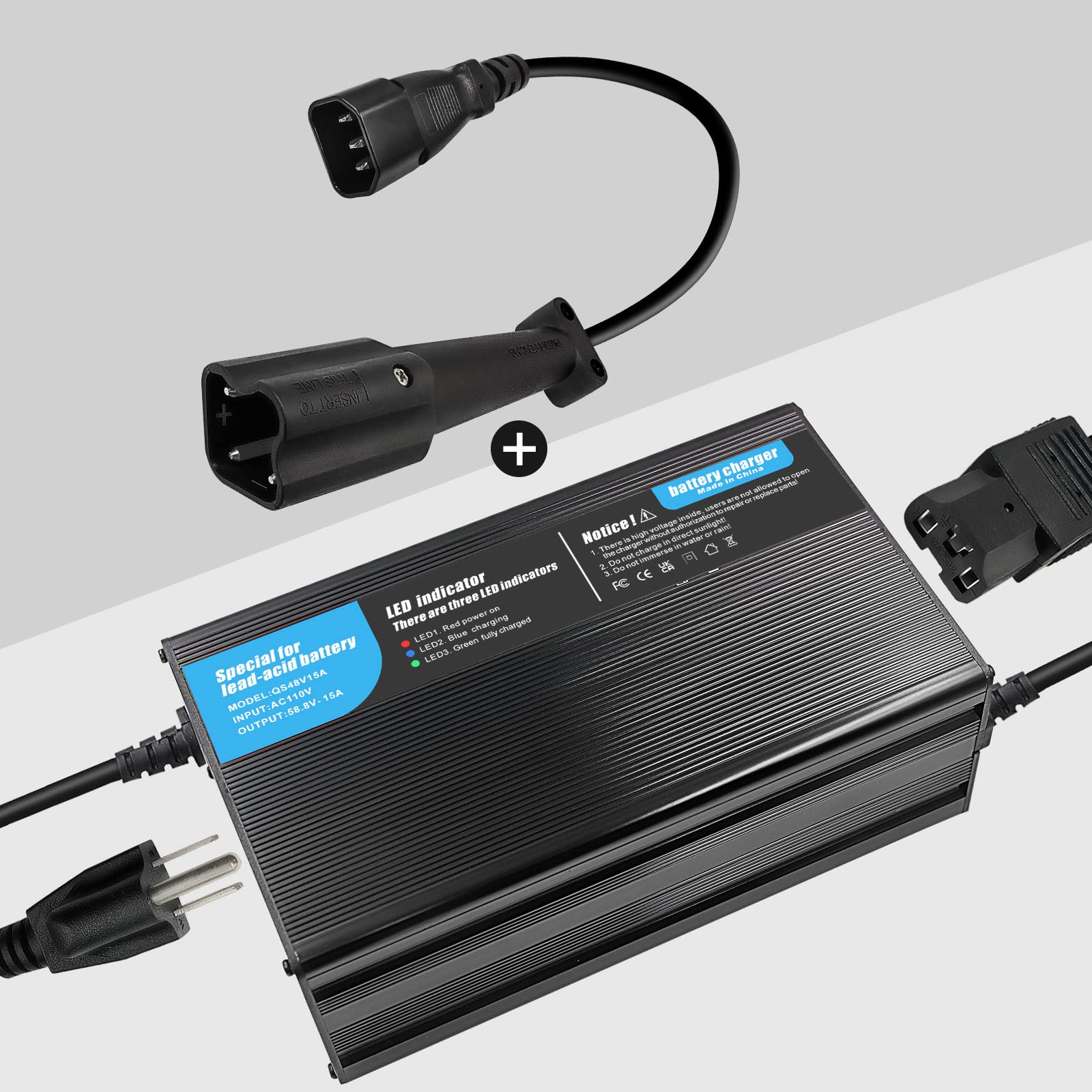 48V 36V 15A Lead Acid Battery Charger for Golf Cart, Electric Bike & Scooter - Compatible with ClubCar DS, PowerDrive, EZGO, Yamaha - Perfect for Home, RV & Outdoor Charging