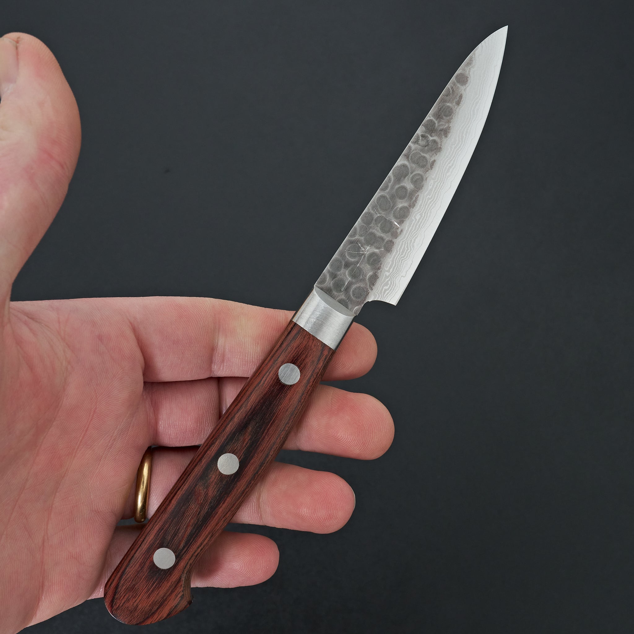 Hitohira HG Damascus Paring Knife 85mm - Premium Japanese Kitchen Knife for Precise Peeling, Slicing & Garnishing - Perfect for Chefs & Home Cooking