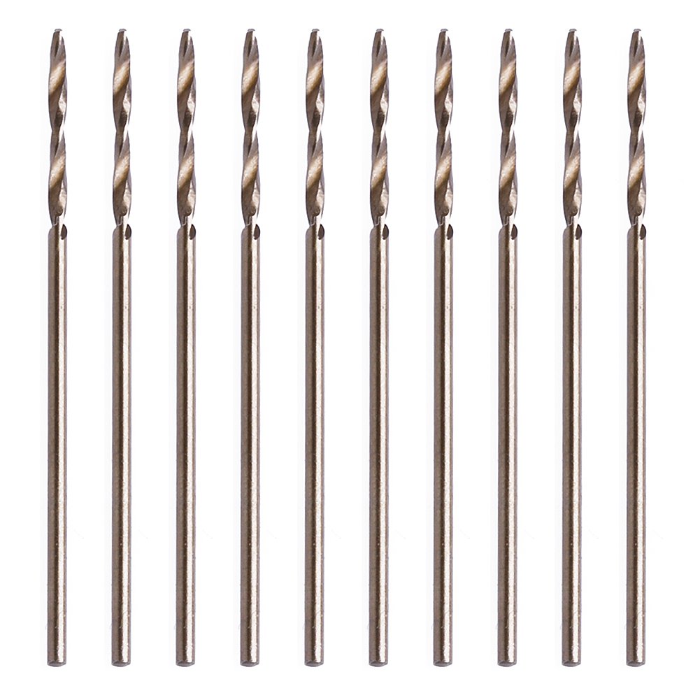 10Pcs 1mm M35 Cobalt HSS-Co Triangle Shank Twist Drill Bit Set - High Speed Steel Spiral Drill Bits for Metal, Wood, Plastic - Perfect for DIY Projects, Jewelry Making, and Home Repairs