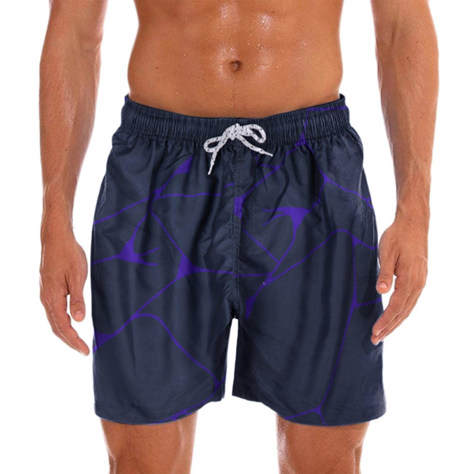 **Men's Black Swim Trunks - Quick-Dry Swim Shorts for Swimming, Surfing, Running & Beach Sports | Comfortable Board Shorts for Pool, Gym & Outdoor Activities**