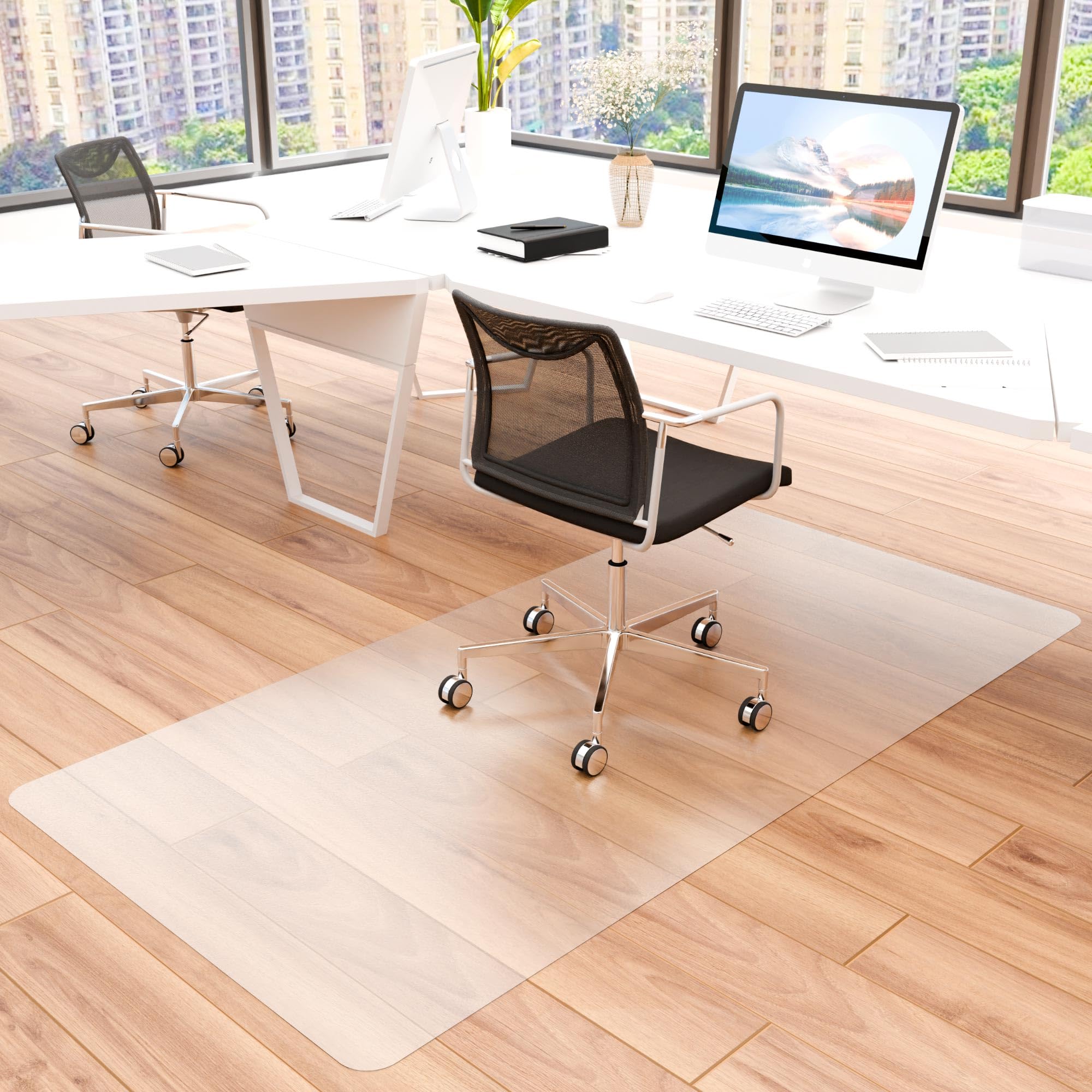 36” x 72” Clear Large Office Chair Mat for Hardwood Floors - Heavy Duty Desk Chair Mat Protector for Rolling Chairs | Home Office Floor Protection & Easy Glide Surface
