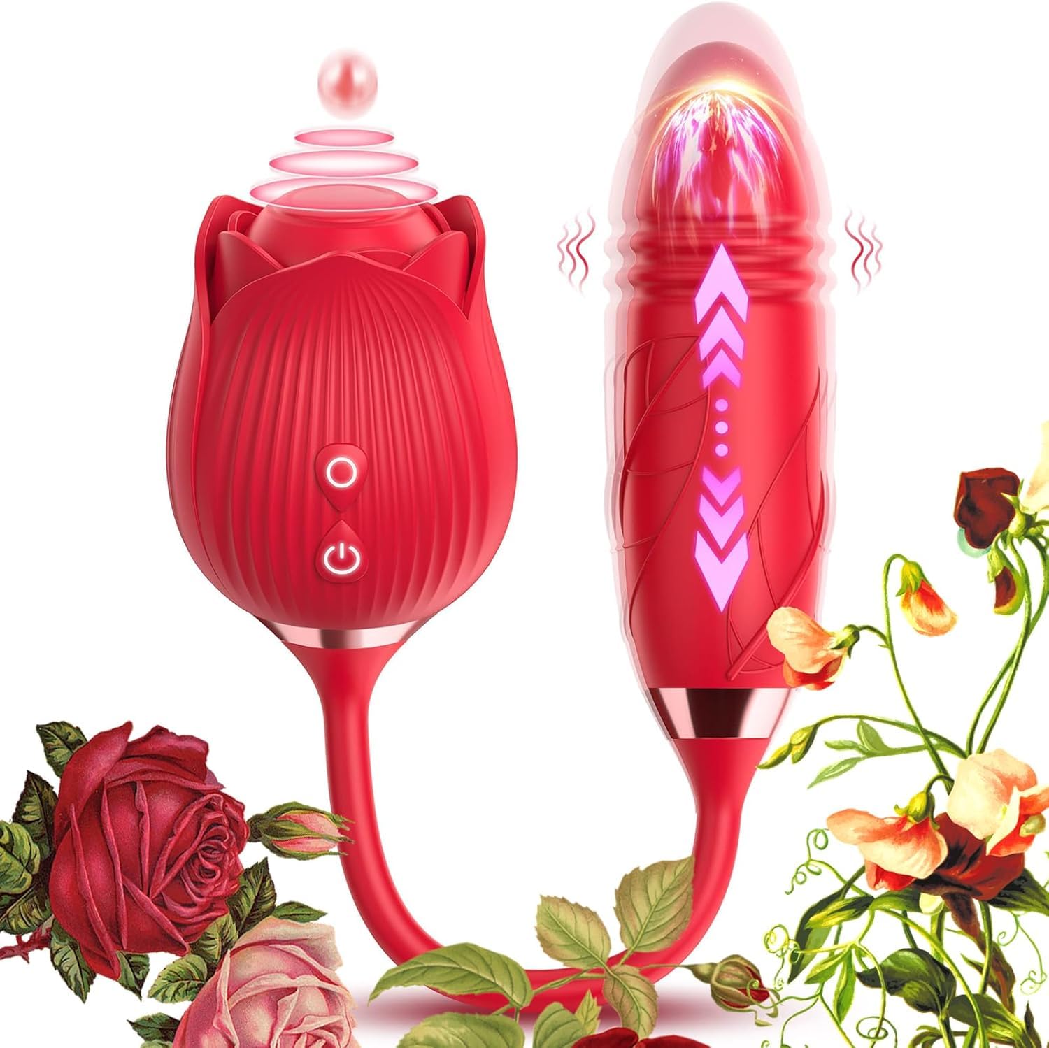 2024 New Upgraded Rose Vibrator for Women - Powerful Clitoral Suction Toy with 10 Vibration Modes, Waterproof & Rechargeable - Perfect for Solo Play, Couples Games & Sensual Massage (Model E.98623)