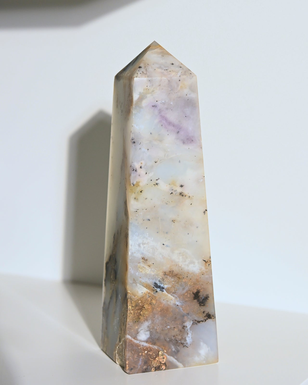 Peruvian Blue Opal Tower - 7 Inch Healing Crystal Point for Meditation, Reiki & Home Decor | Natural Stone Spiritual Gift