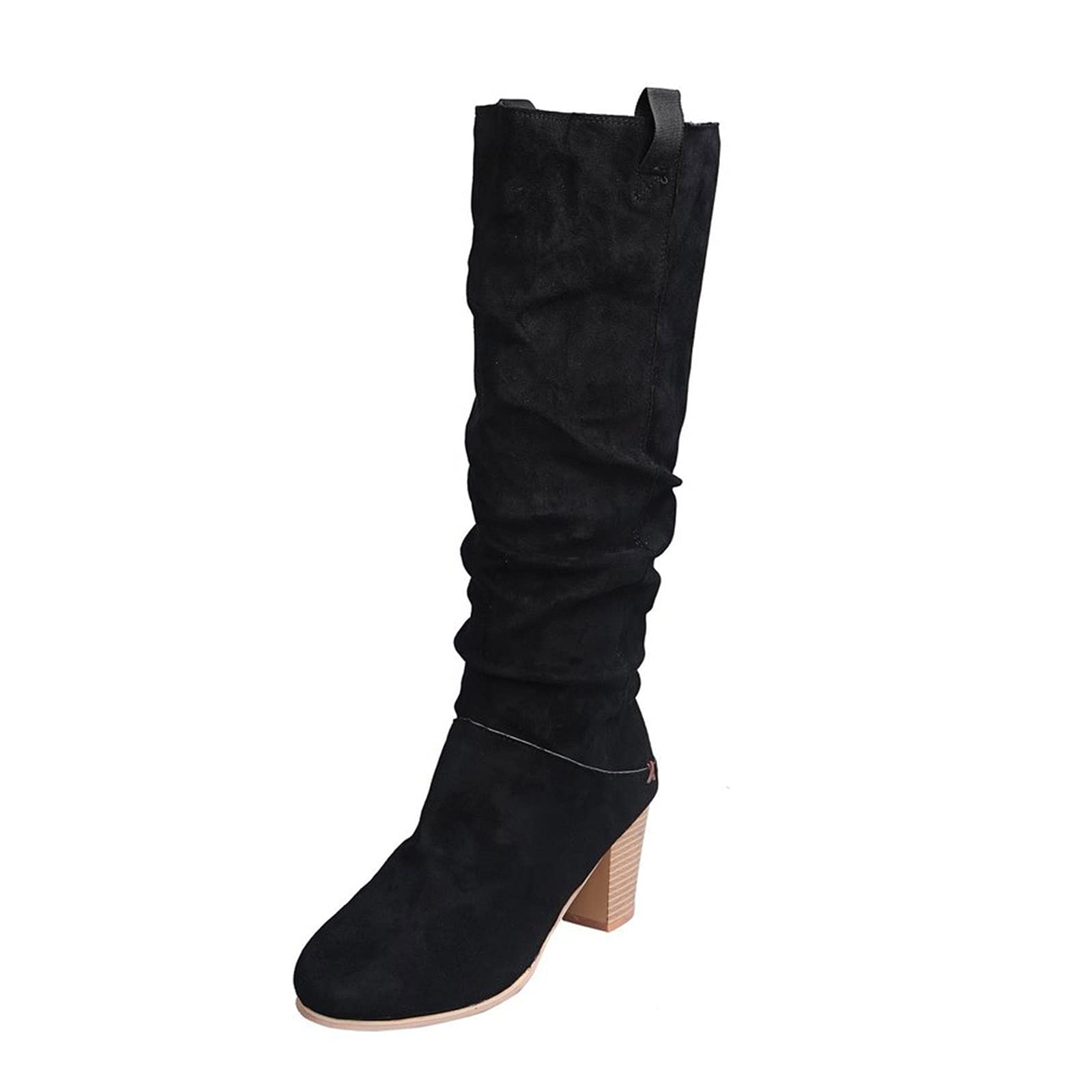Stylish Women's Ankle Booties with Chunky Heel - Retro Flat Boots for Casual Wear & Knee High Fashion - Perfect for Office, Dating & Fall/Winter Outfits