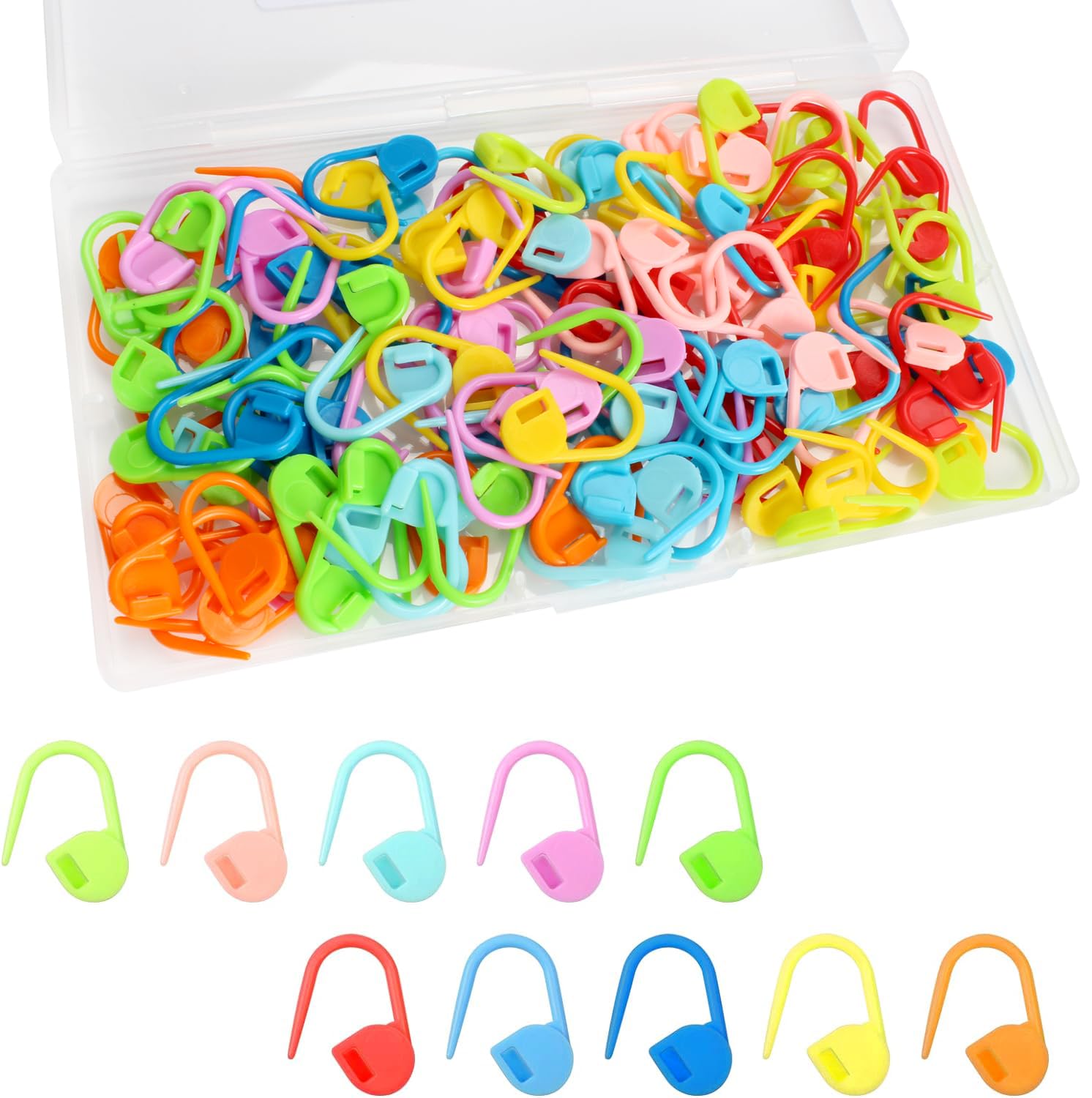 120 Pcs Colorful Plastic Knitting Stitch Markers - Bulk Crochet Pins & Locking Safety Clips for DIY, Crafting, Weaving, Sewing (Multicolor) - Perfect for Knitting Projects, Crochet Patterns & Handmade Crafts